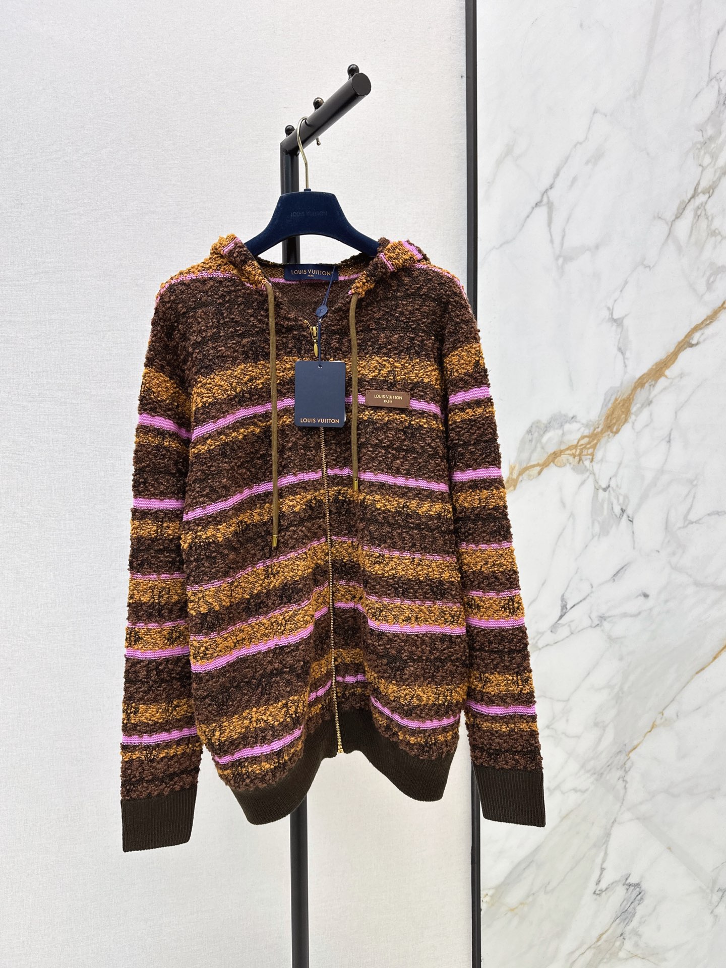 Loui 26fw stripe jacquard knit sweater