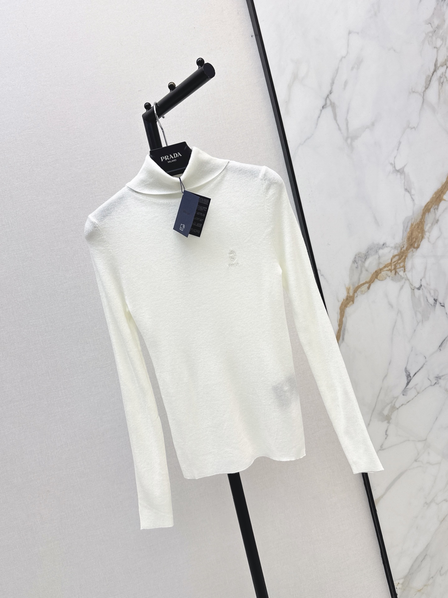 Pra 26fw knit high neck basic tee