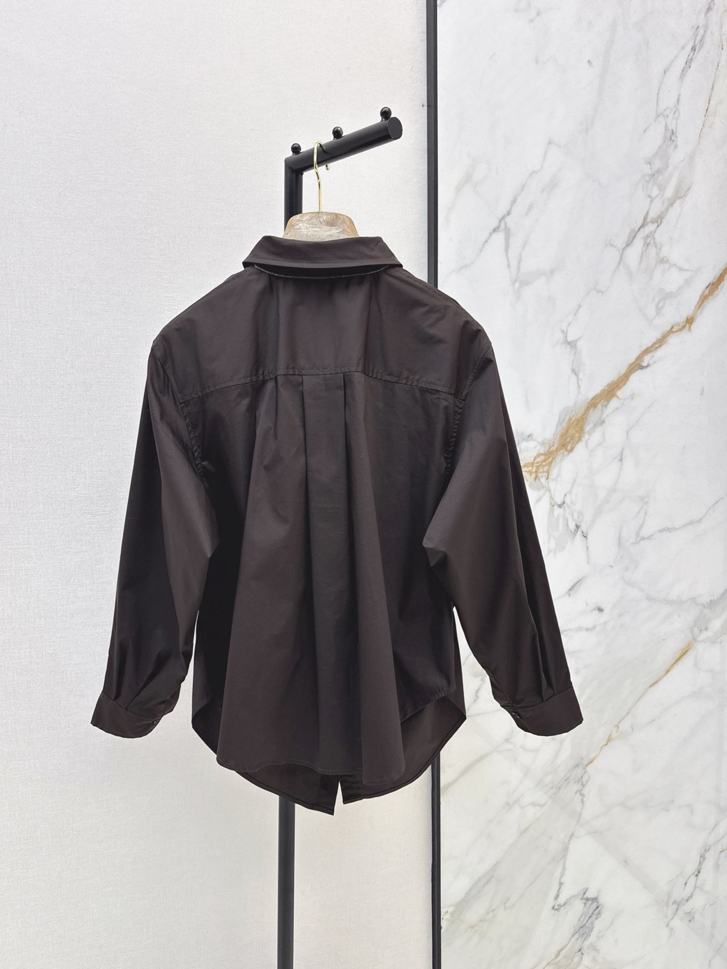 Brun 26fw asymmetric layered shirt
