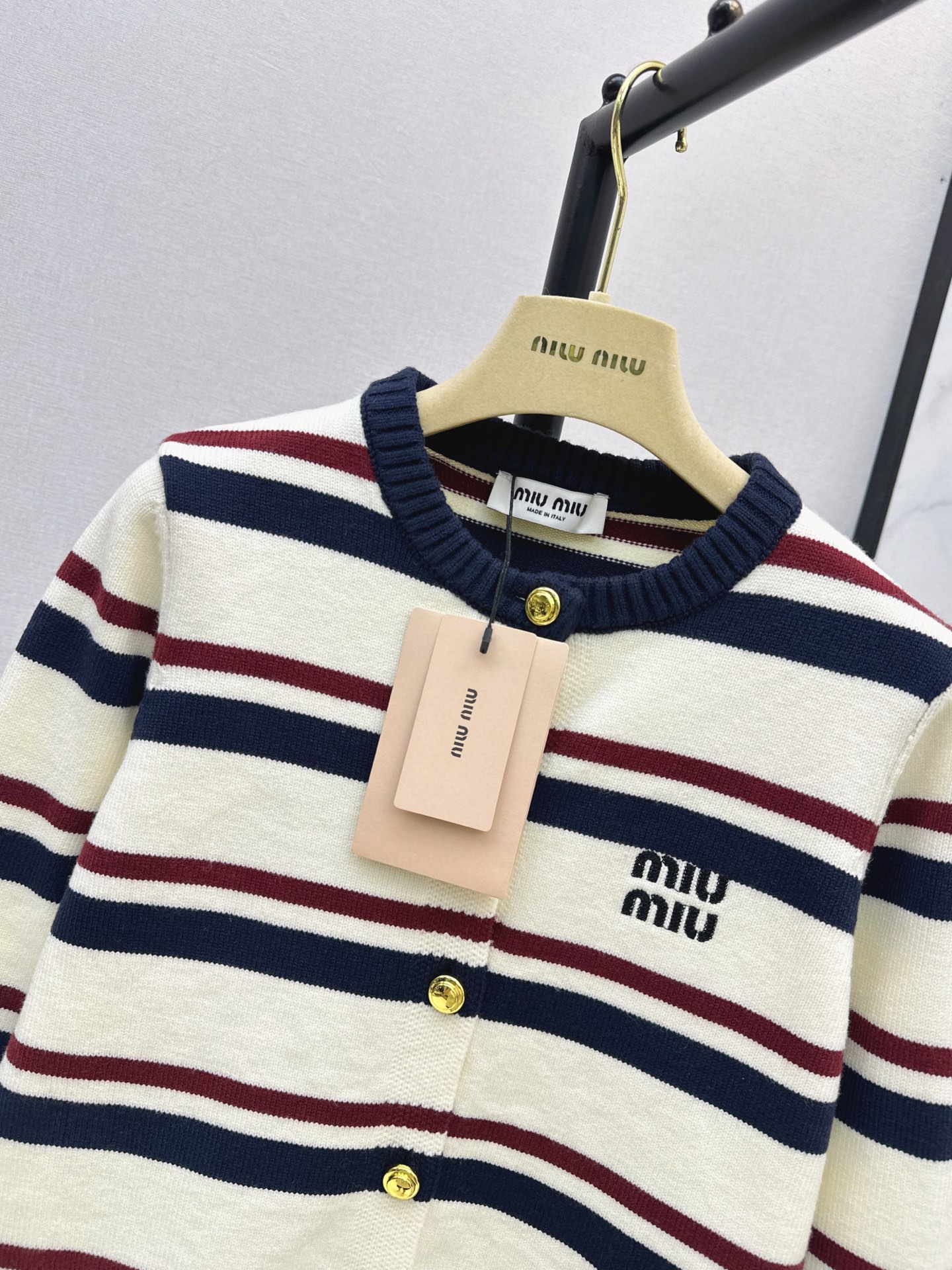 Miu 26fw stripe cardigan