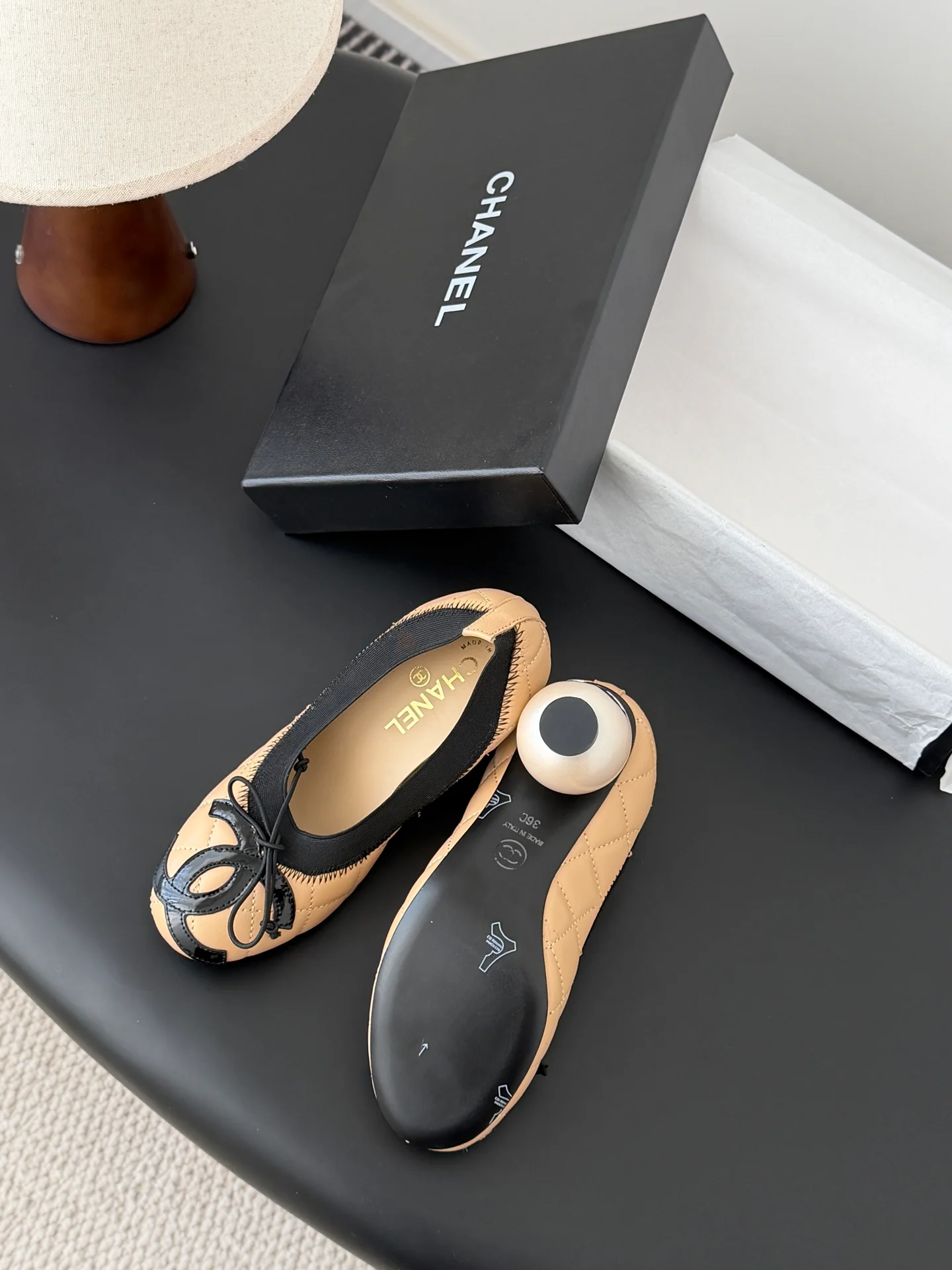 Chan 25k chunky heel ballerina shoes