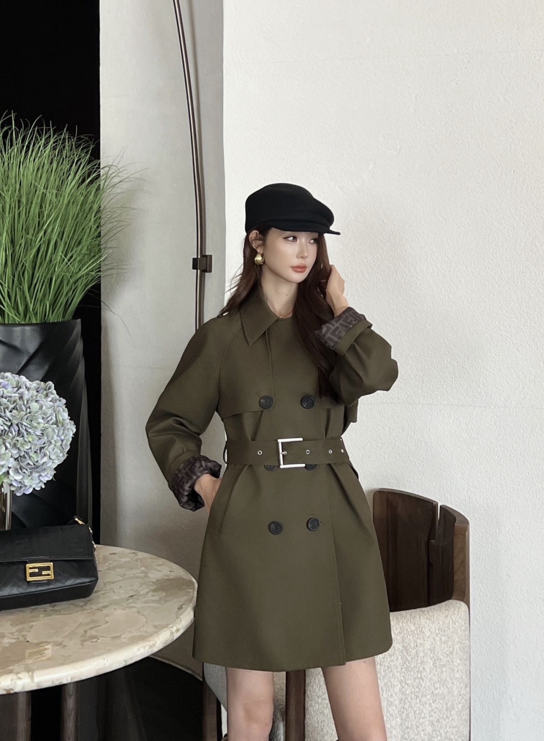 Fen 26fw hooded trench coats