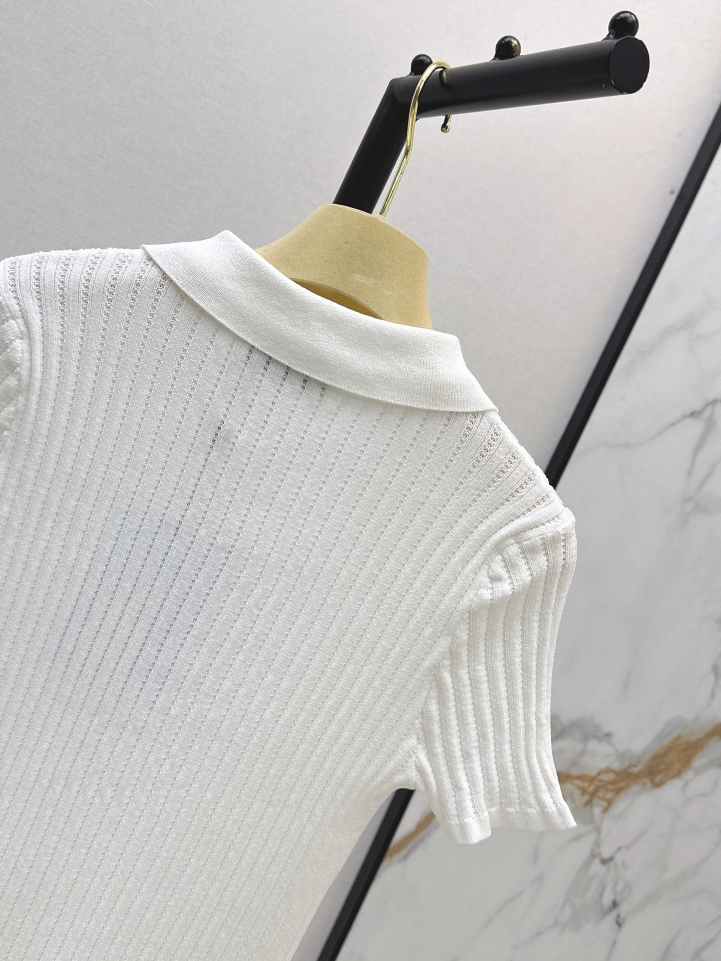 Miu 26fw polo knit top