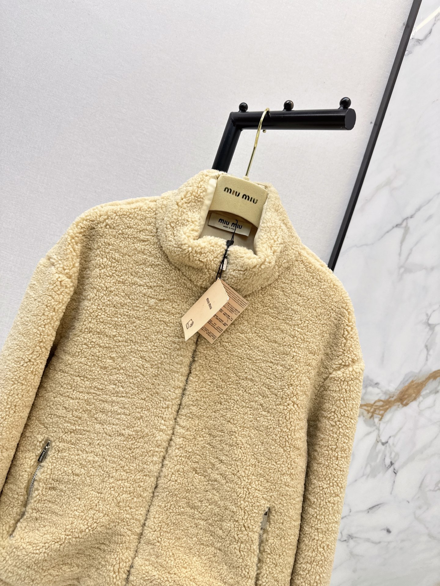 Miu 26fw faux shearling jacket
