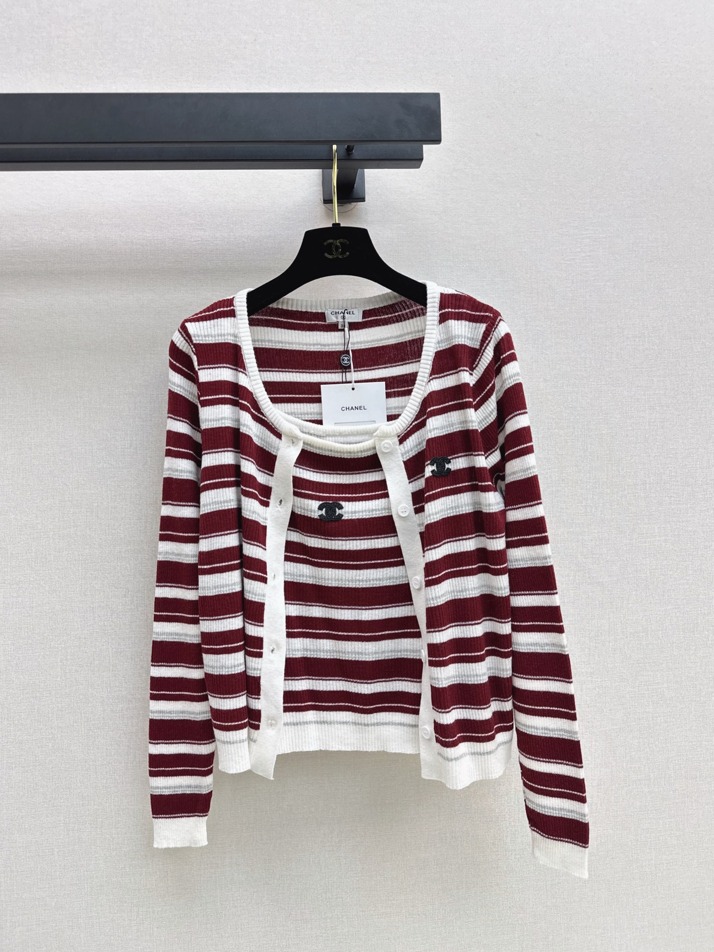 Chan 26fw knit camisole cardigan sets