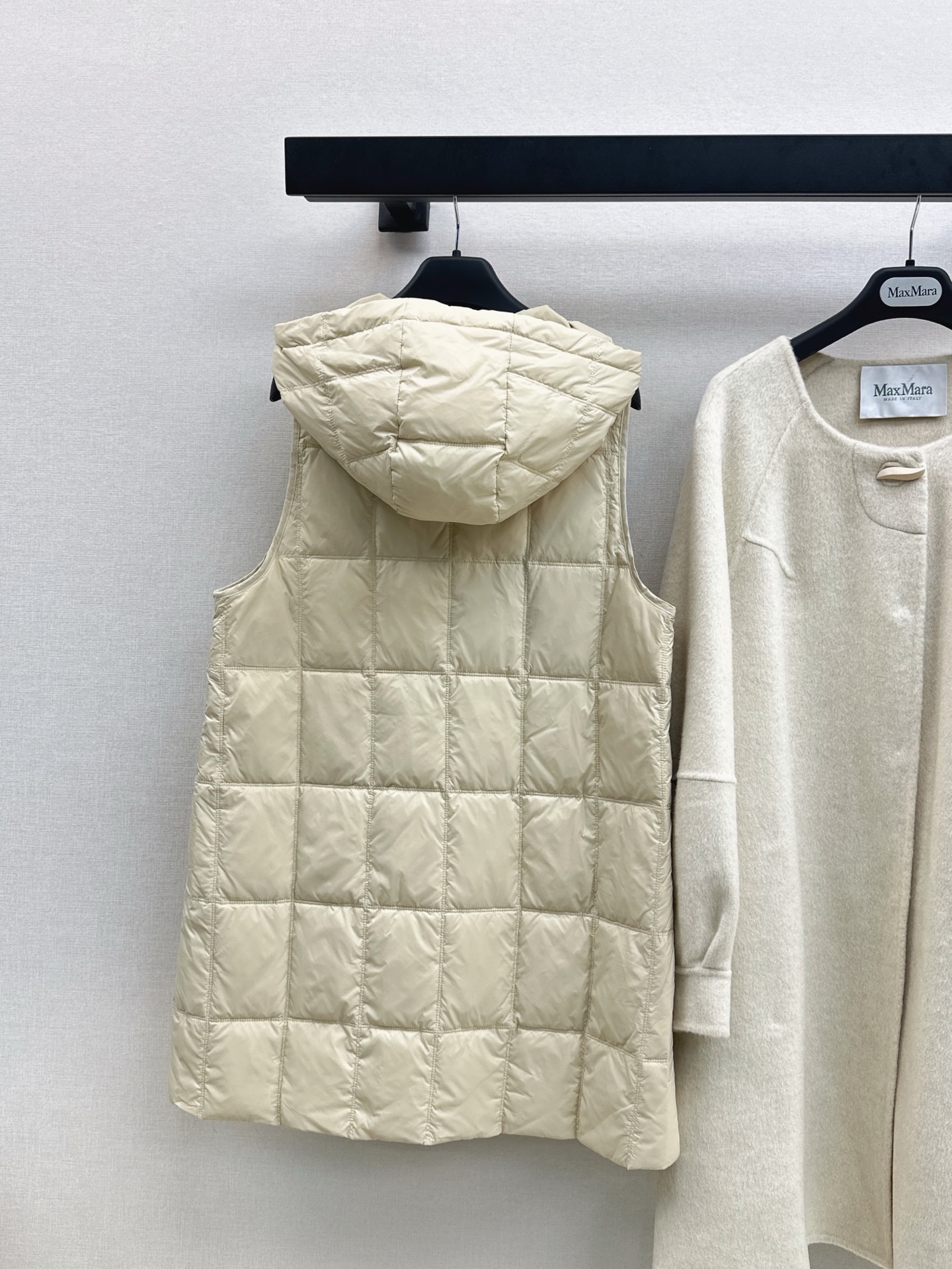 Max 26fw hooded down vest overcoats sets