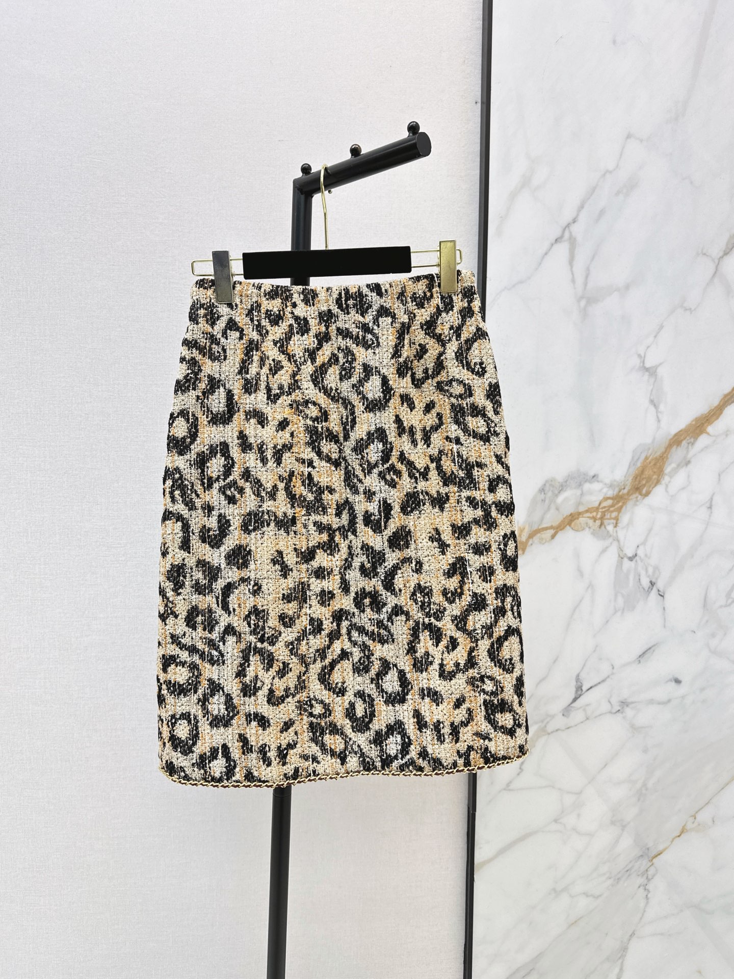 Chan 26fw leopard jacquard A-line skirt