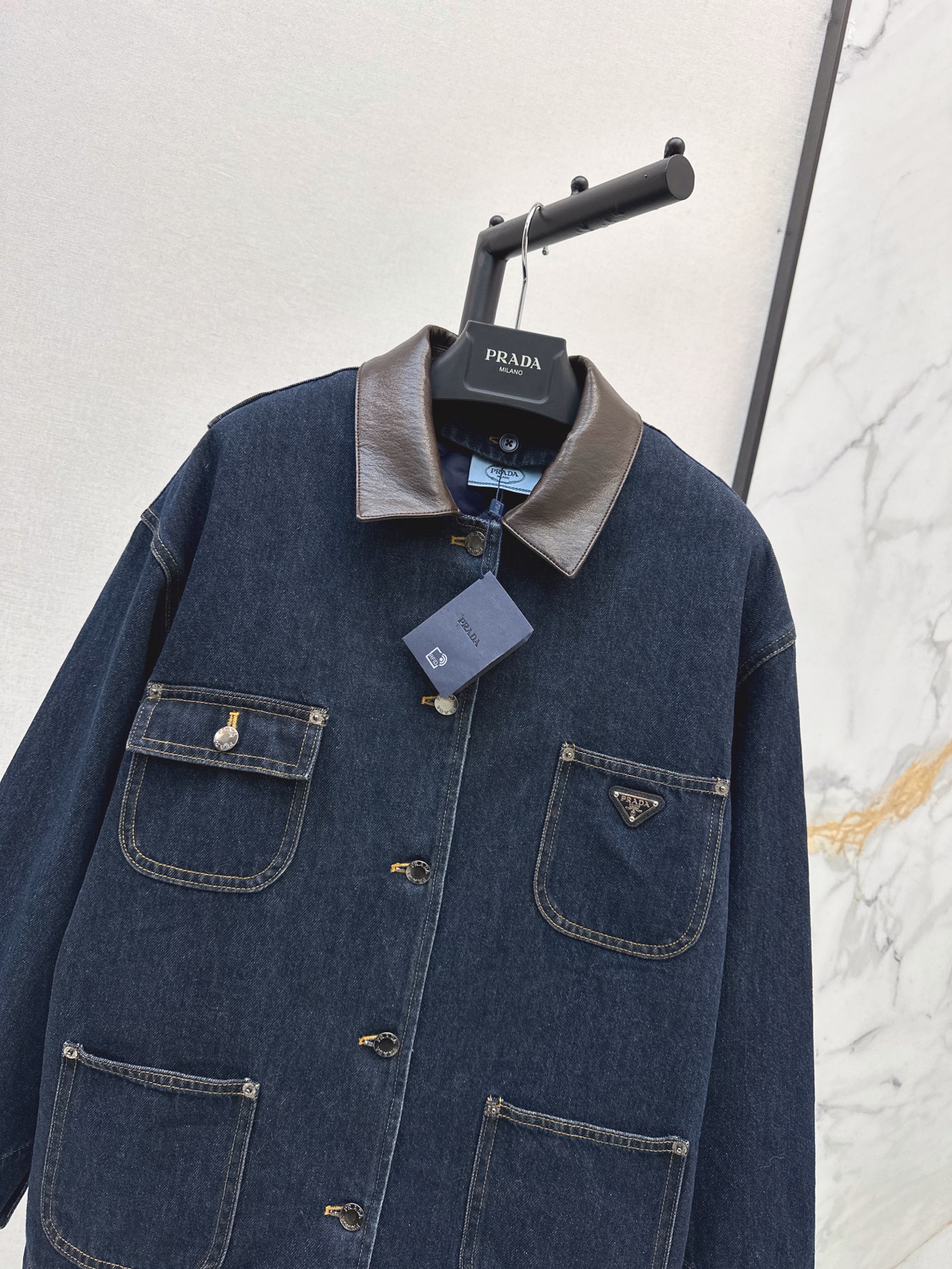 Pra 26fw denim jacket padded vest set