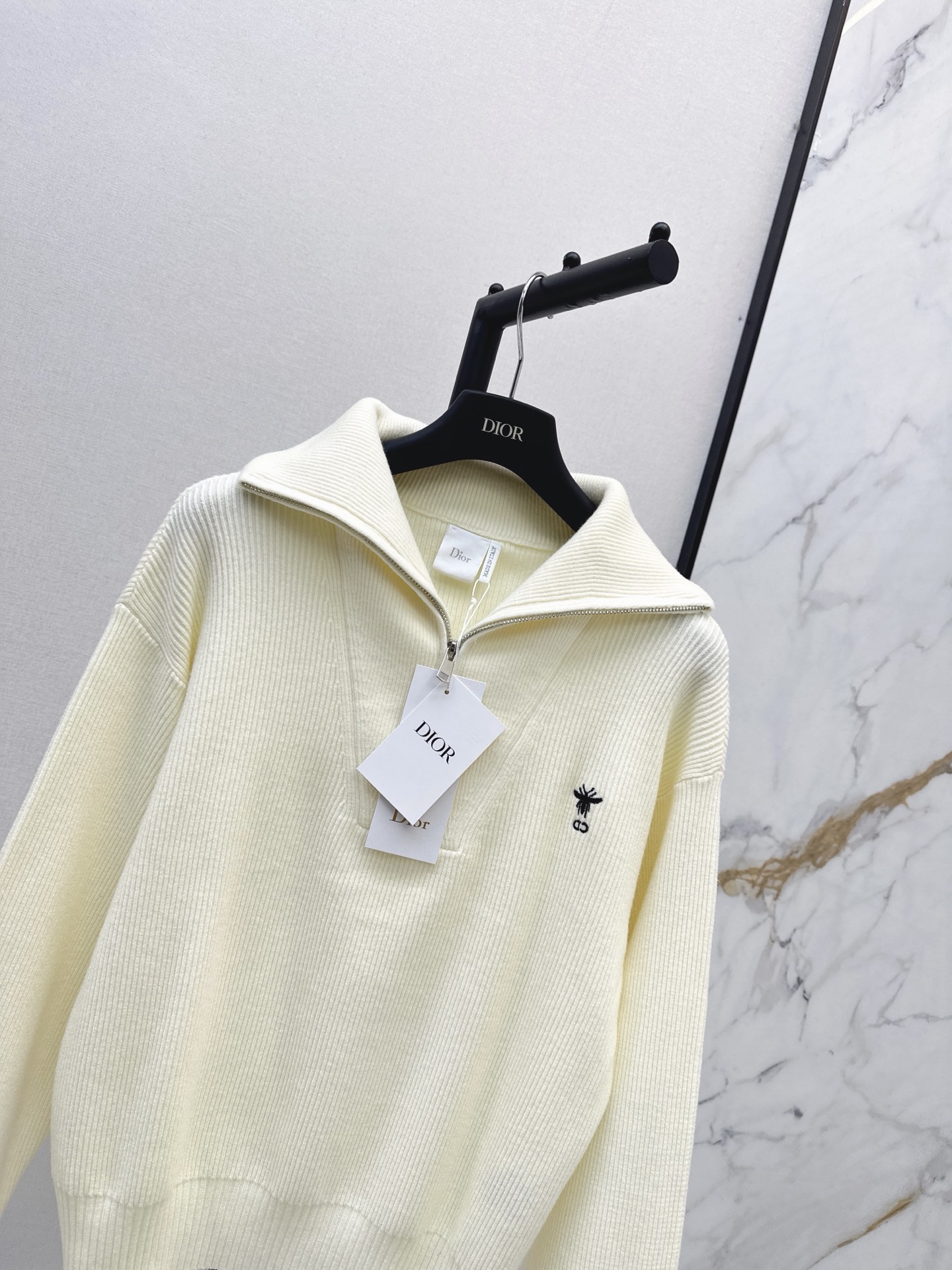 Chan 26fw zip-half knit sweater