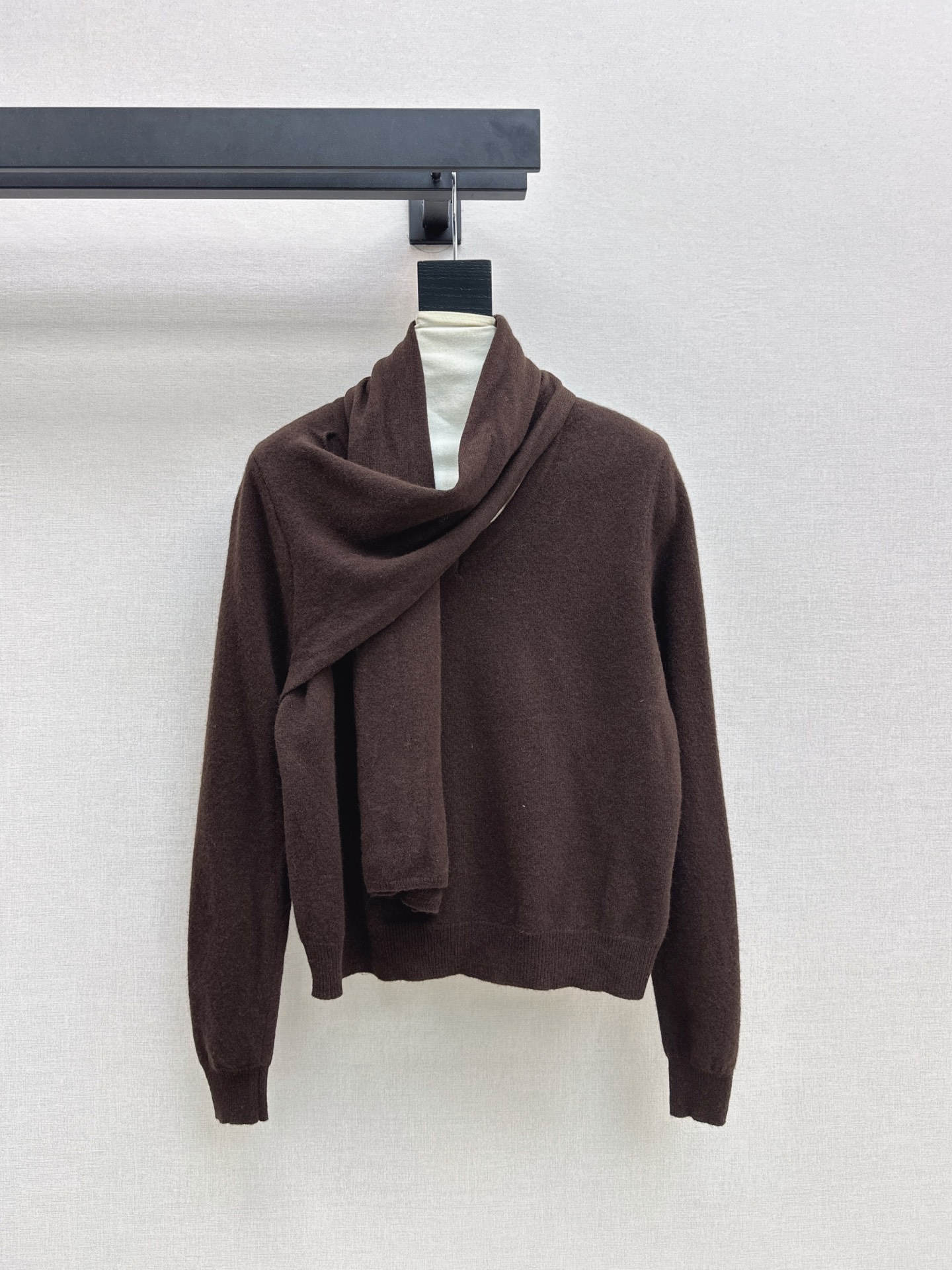 Row 26fw draped scarf-neck knit sweater