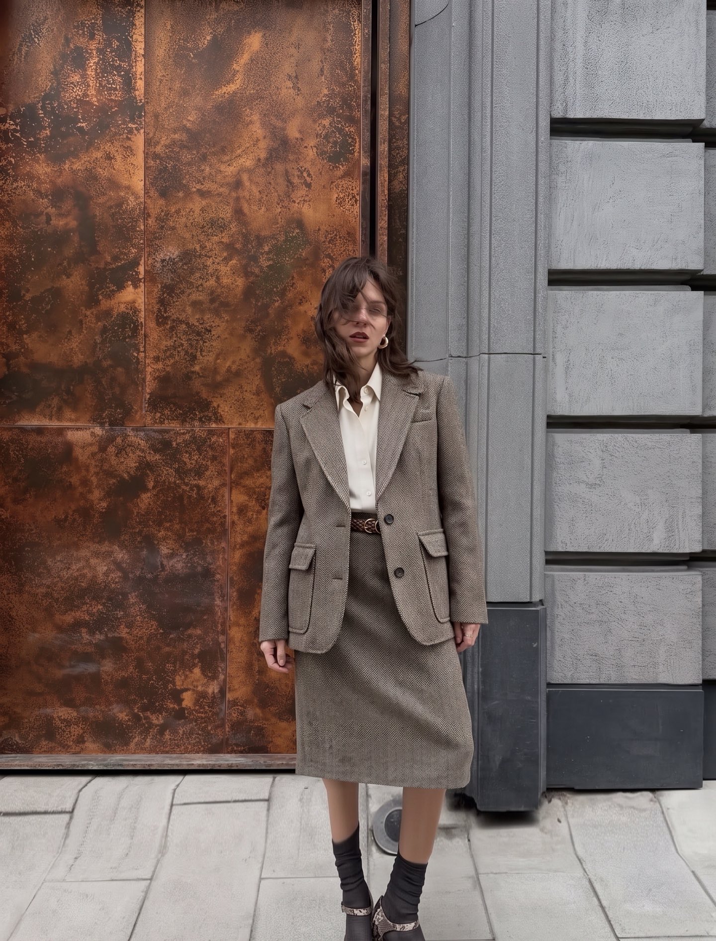 Ralp 26fw woven A-line skirt