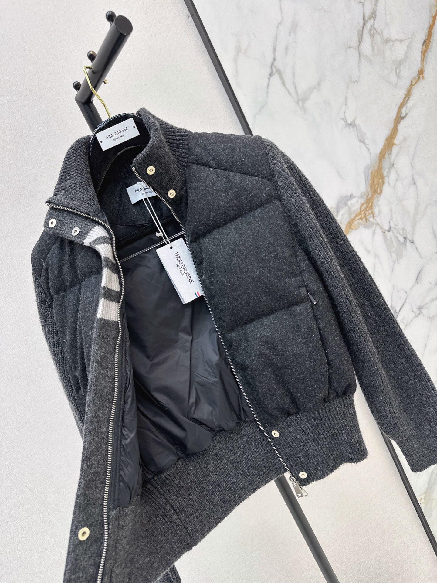 Thom 26fw knit contract down jacket