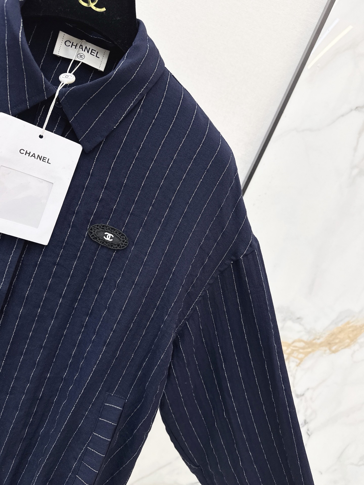 Chan 26fw stripe shirt jacket