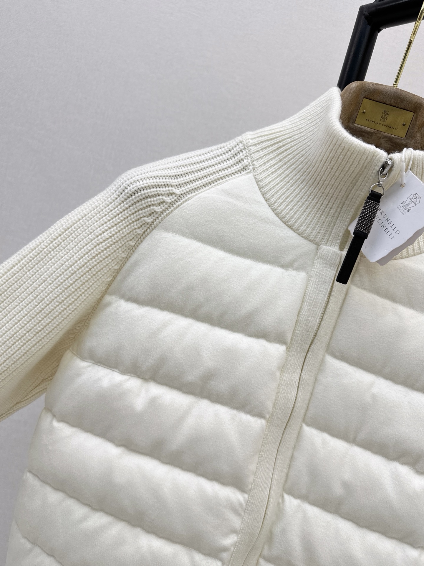 Brun 26fw knit contract down jacket