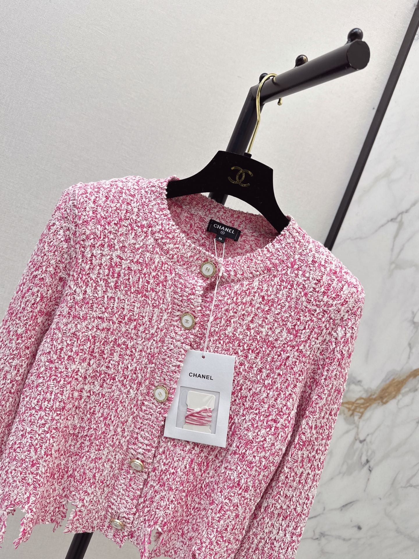 Chan 26fw cropped knit cardigan
