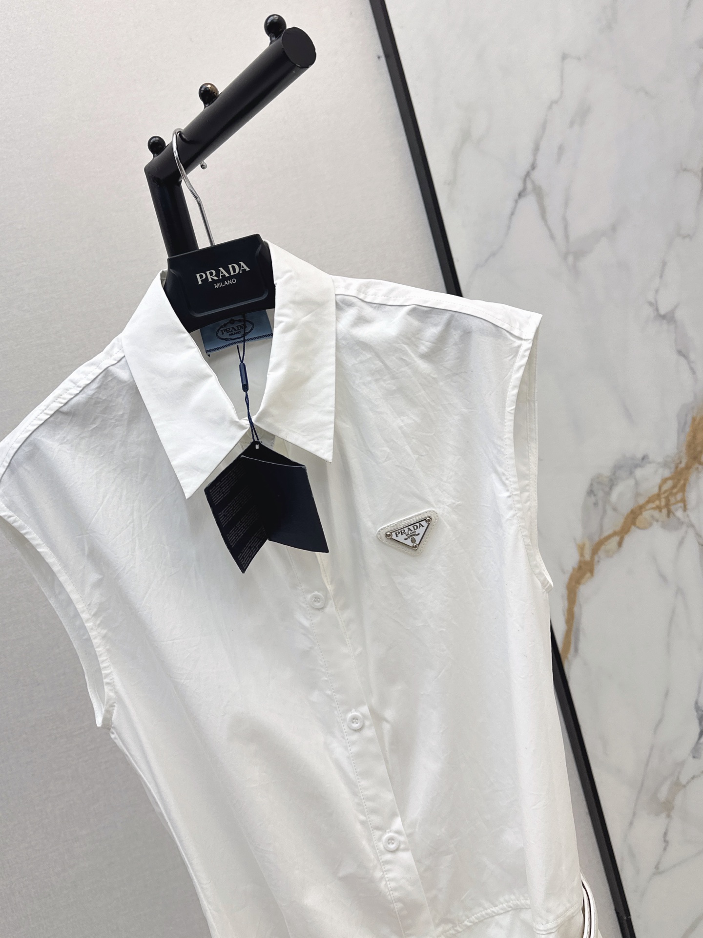 Pra 26ss sleeveless belted shirt dress