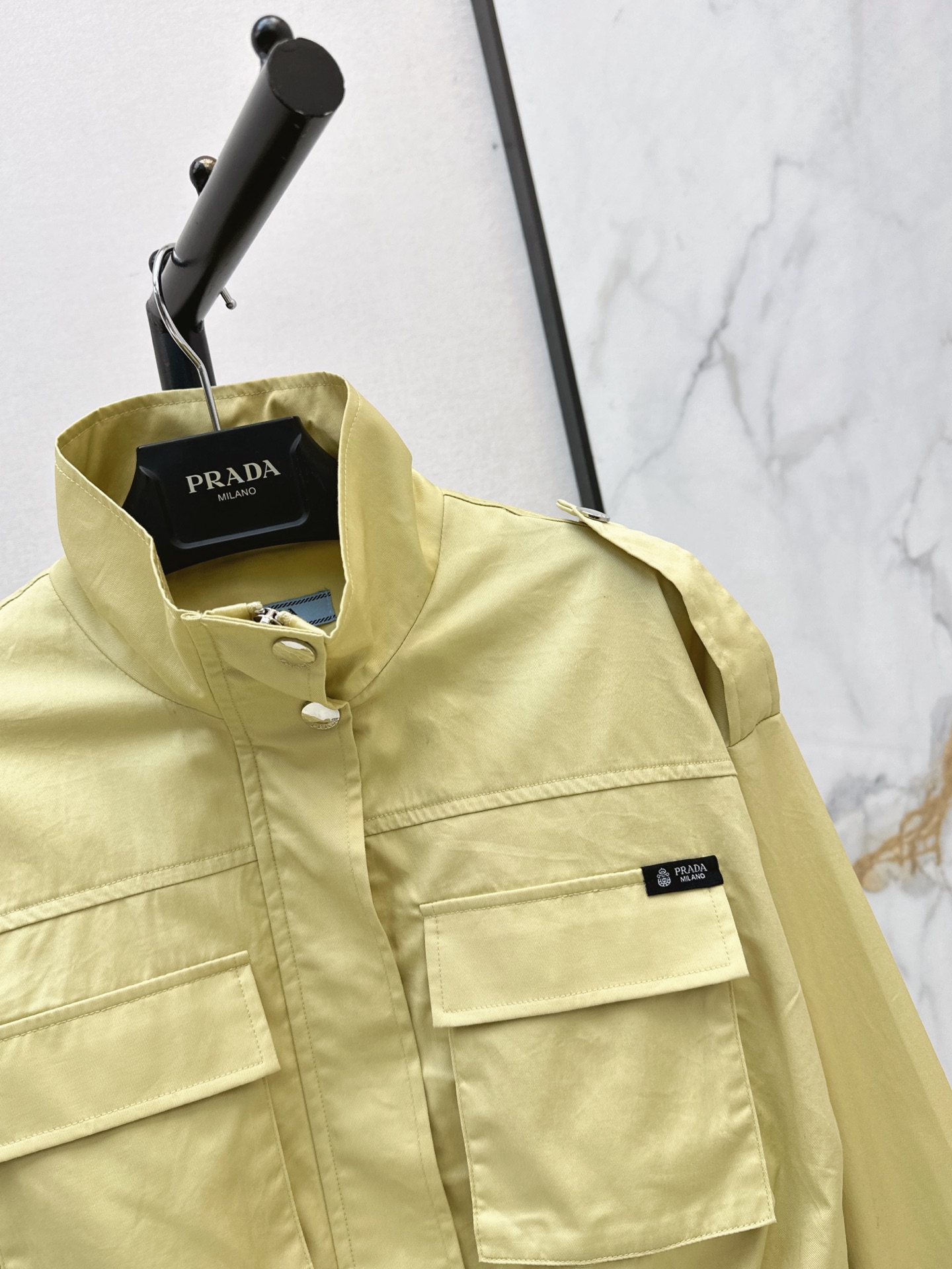 Pra 26fw drawstring stand collar jacket