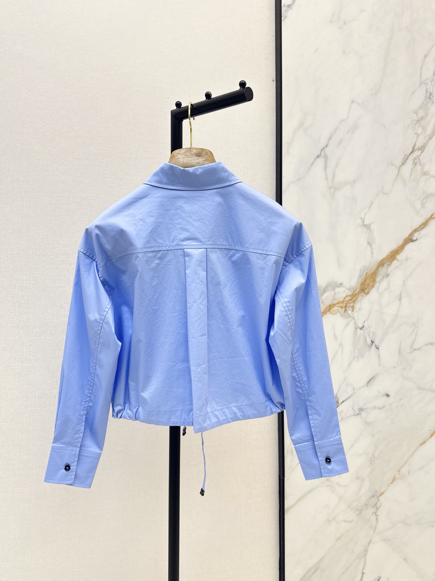 Brun 26fw cropped drawstring shirt