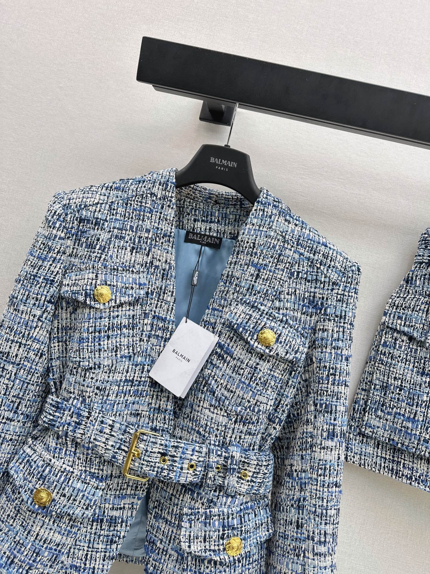 Bal 26fw belted woven jacket
