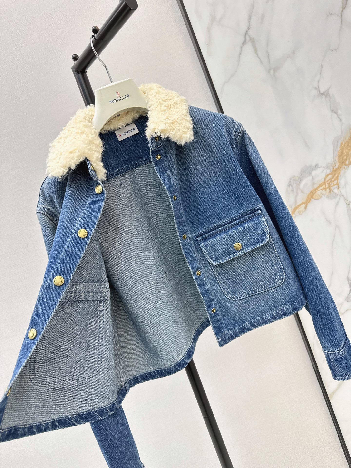 Monc 26fw teedy neck denim jacket