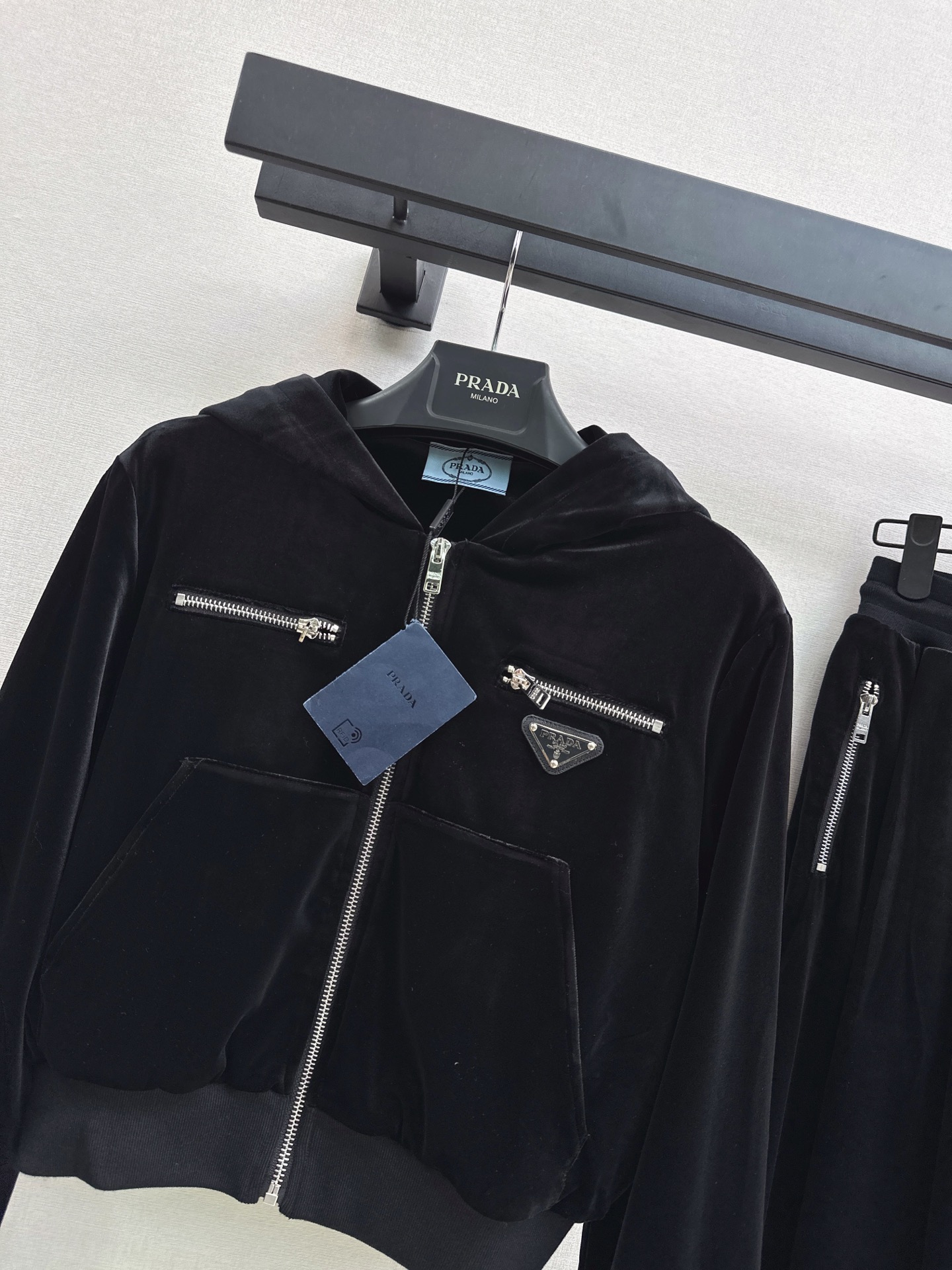 Pra 26fw hooded cropped jacket pants sets