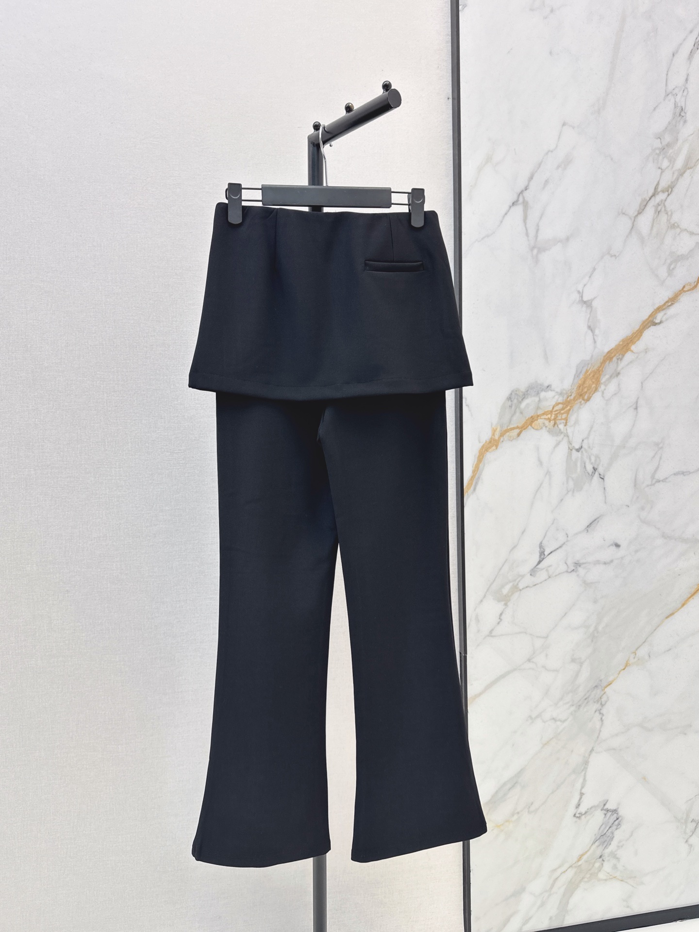 Pra 26fw skirt-overlay slim-fit pants