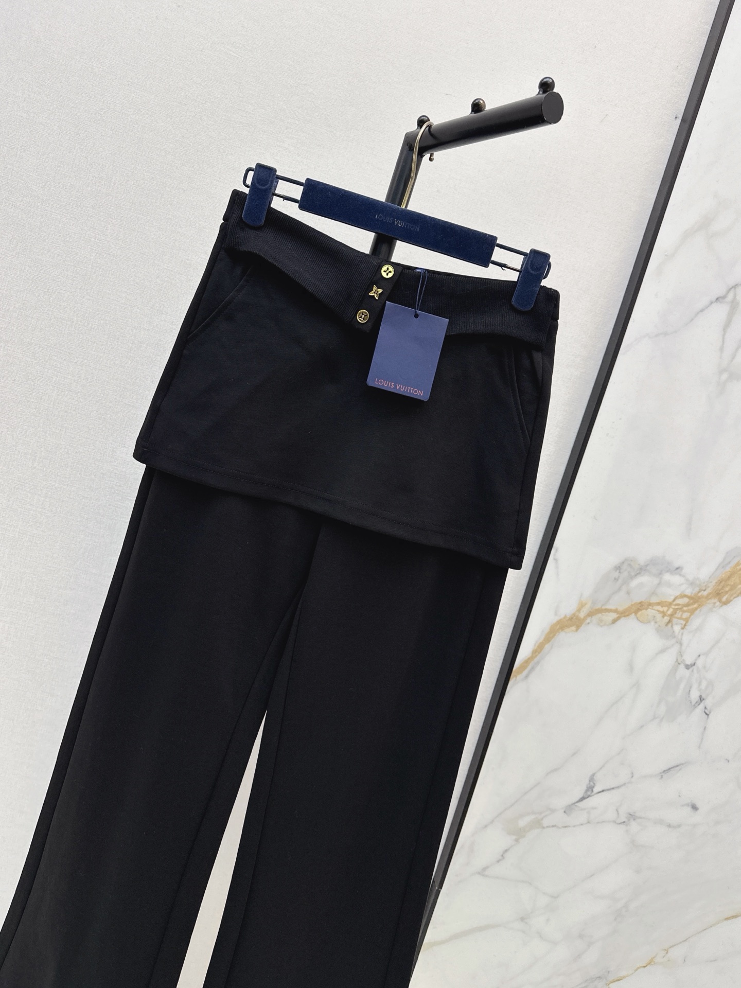 Loui 26fw skirt-overlay wide-leg pants