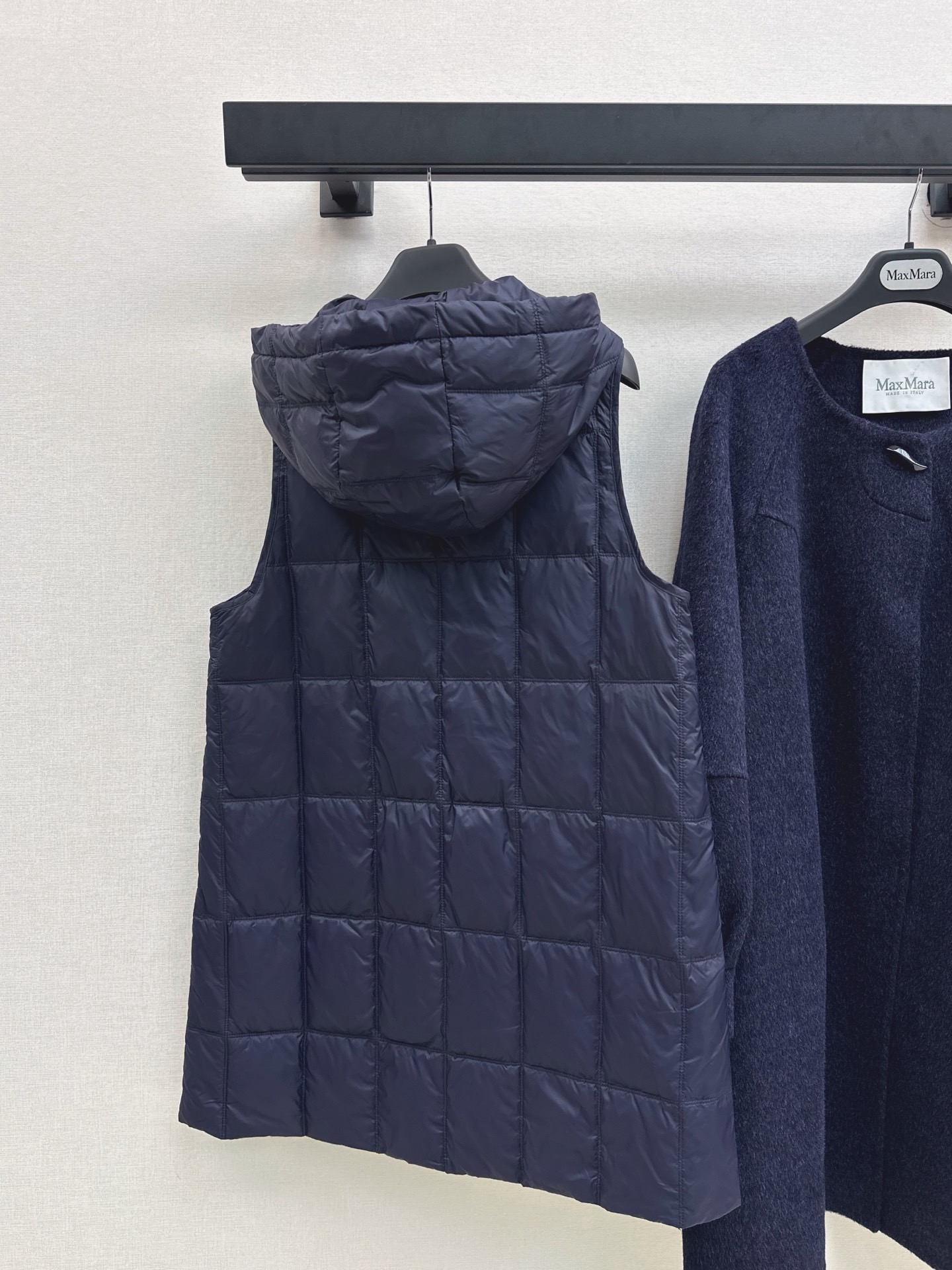 Max 26fw hooded down vest overcoats sets