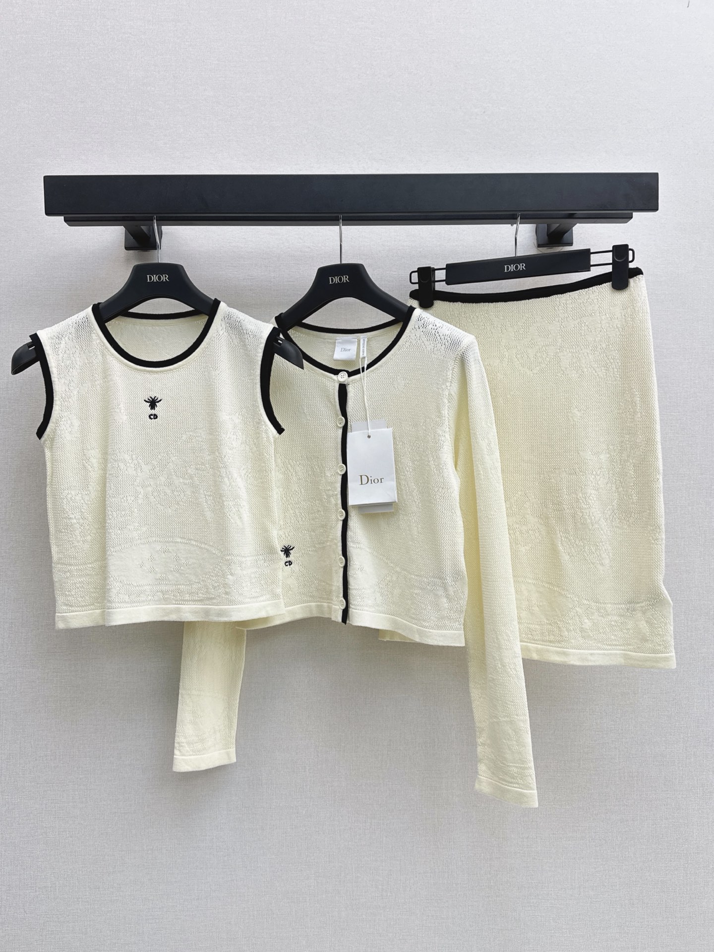 CD 26fw knit cardigan vest skirt sets