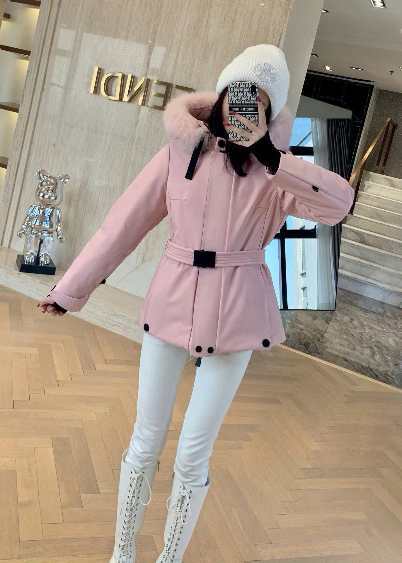 Monc 26fw hooded ski down jacket