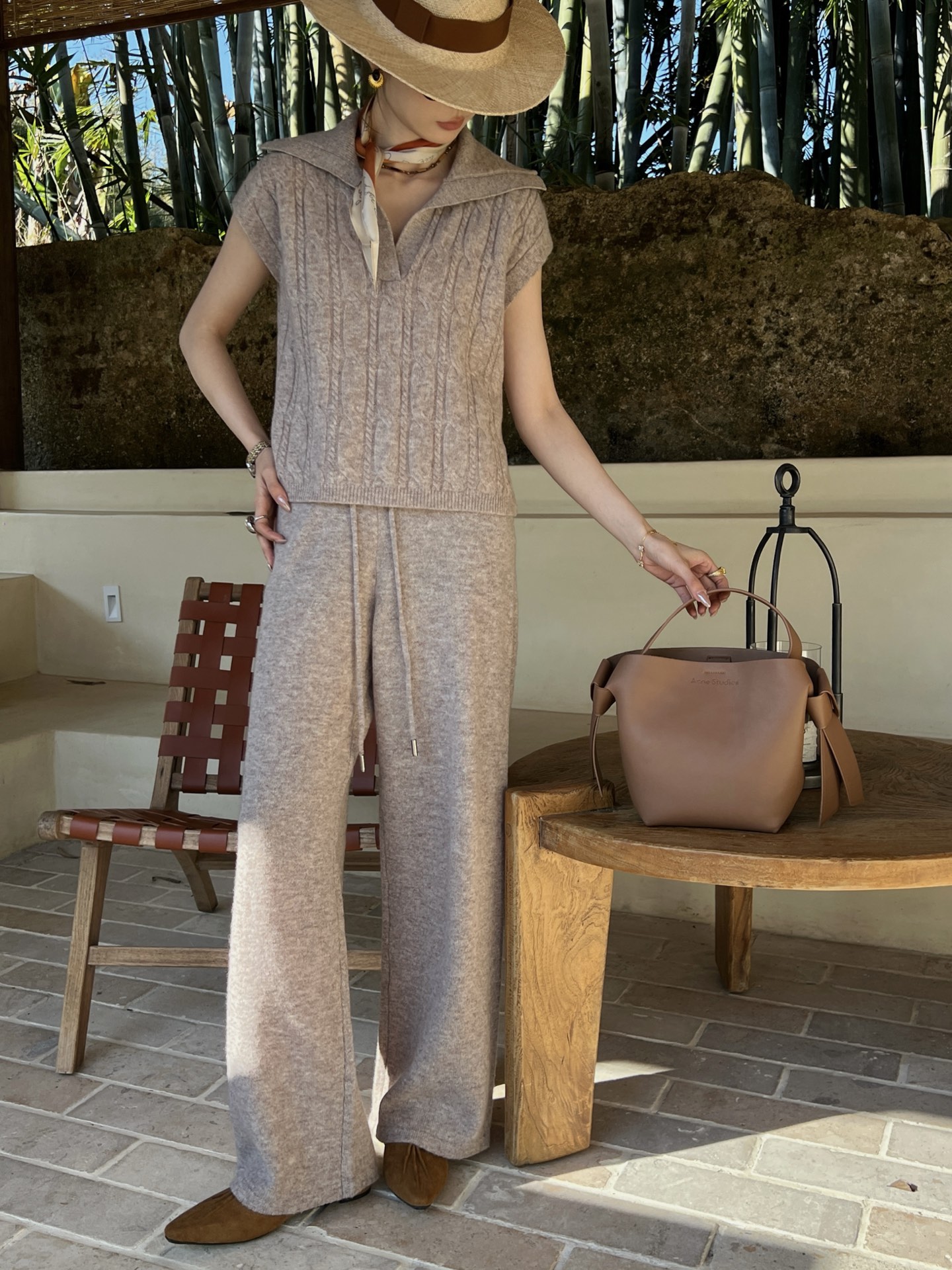Max 26fw wool vest pants sets