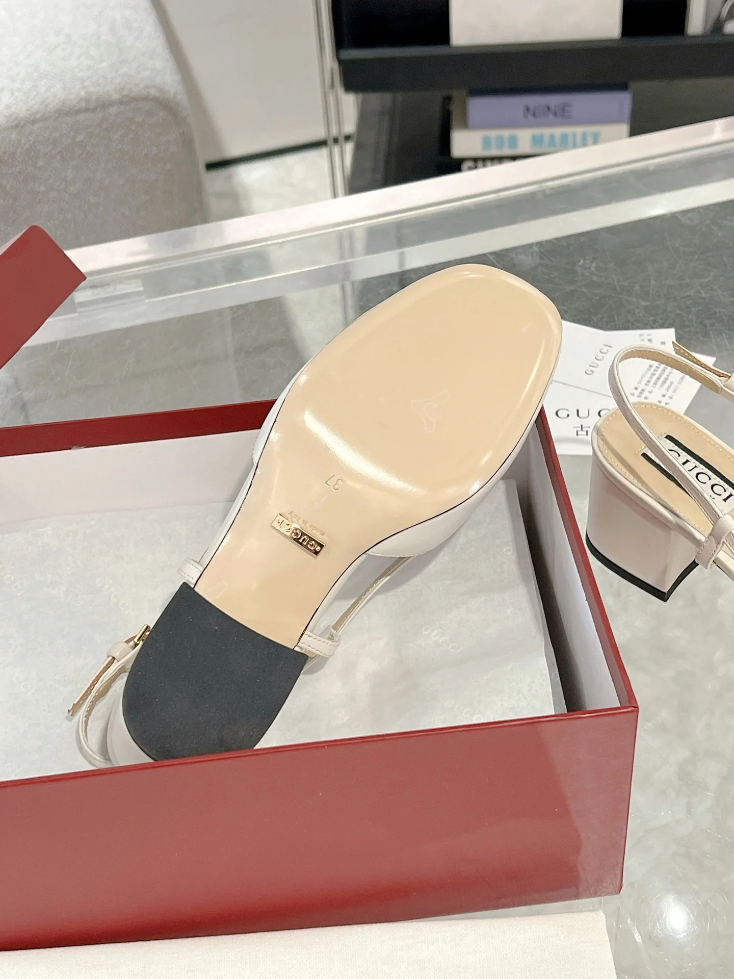 Gucc 25fw slingback chunky heels