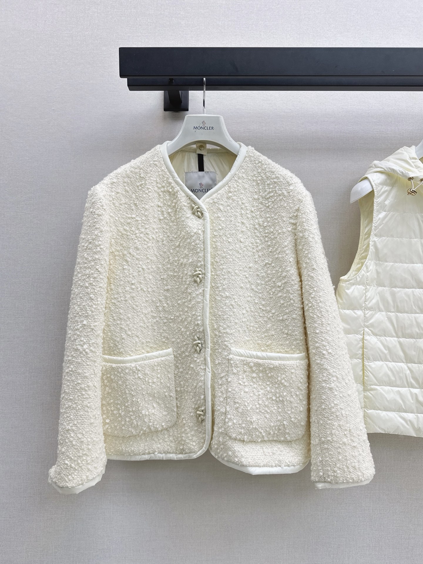 Monc 26fw tweed jacket down vest sets