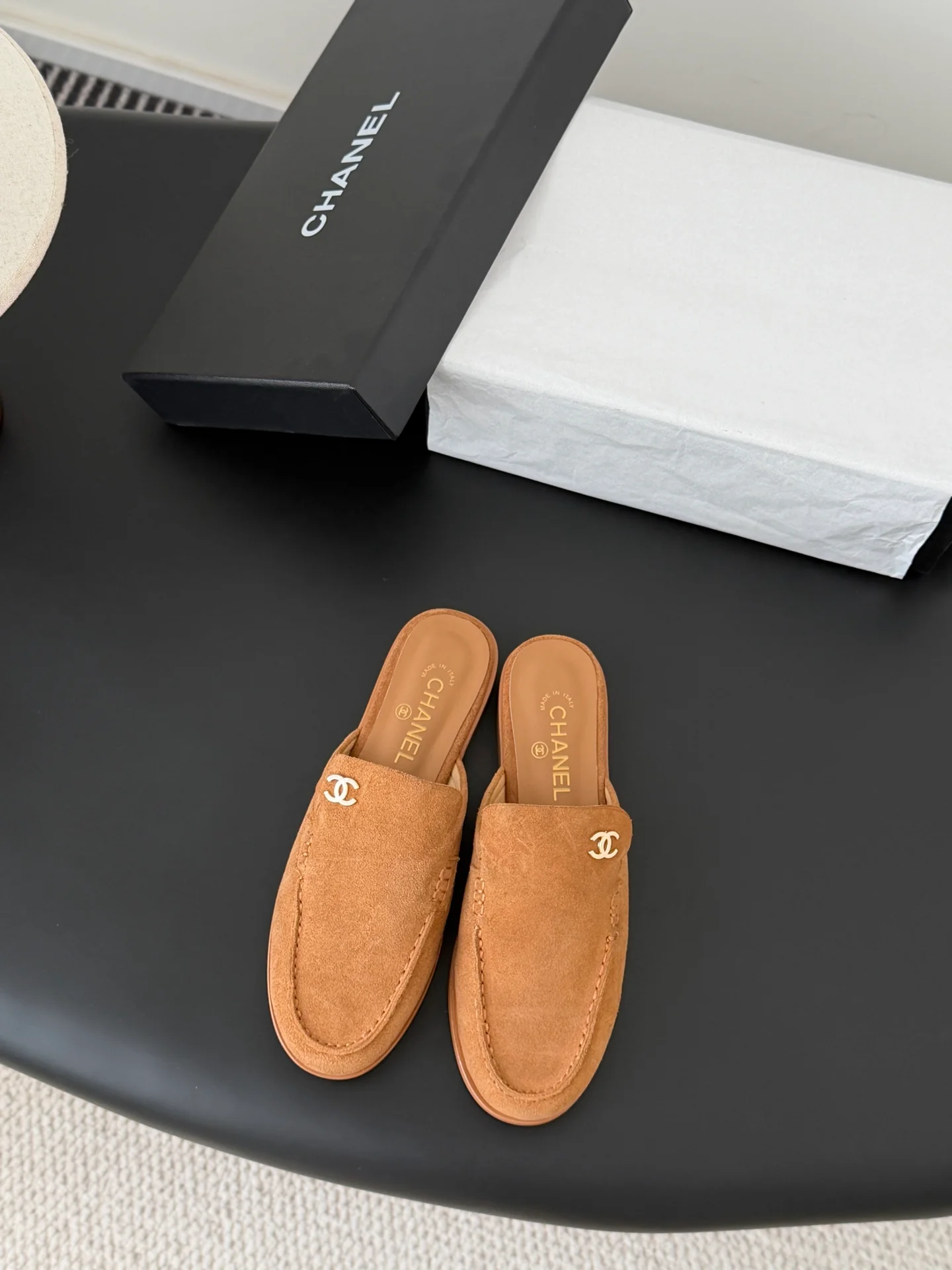 Chan 26ss slip-on loafer mules