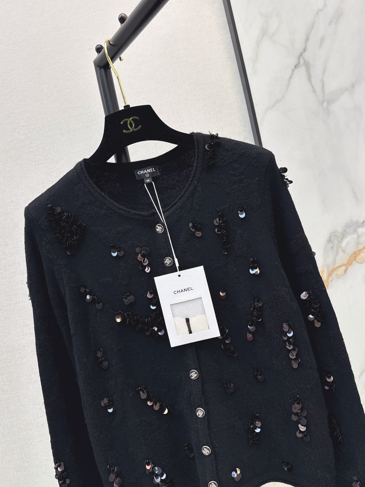 Chan 26fw sequin knit cardigan
