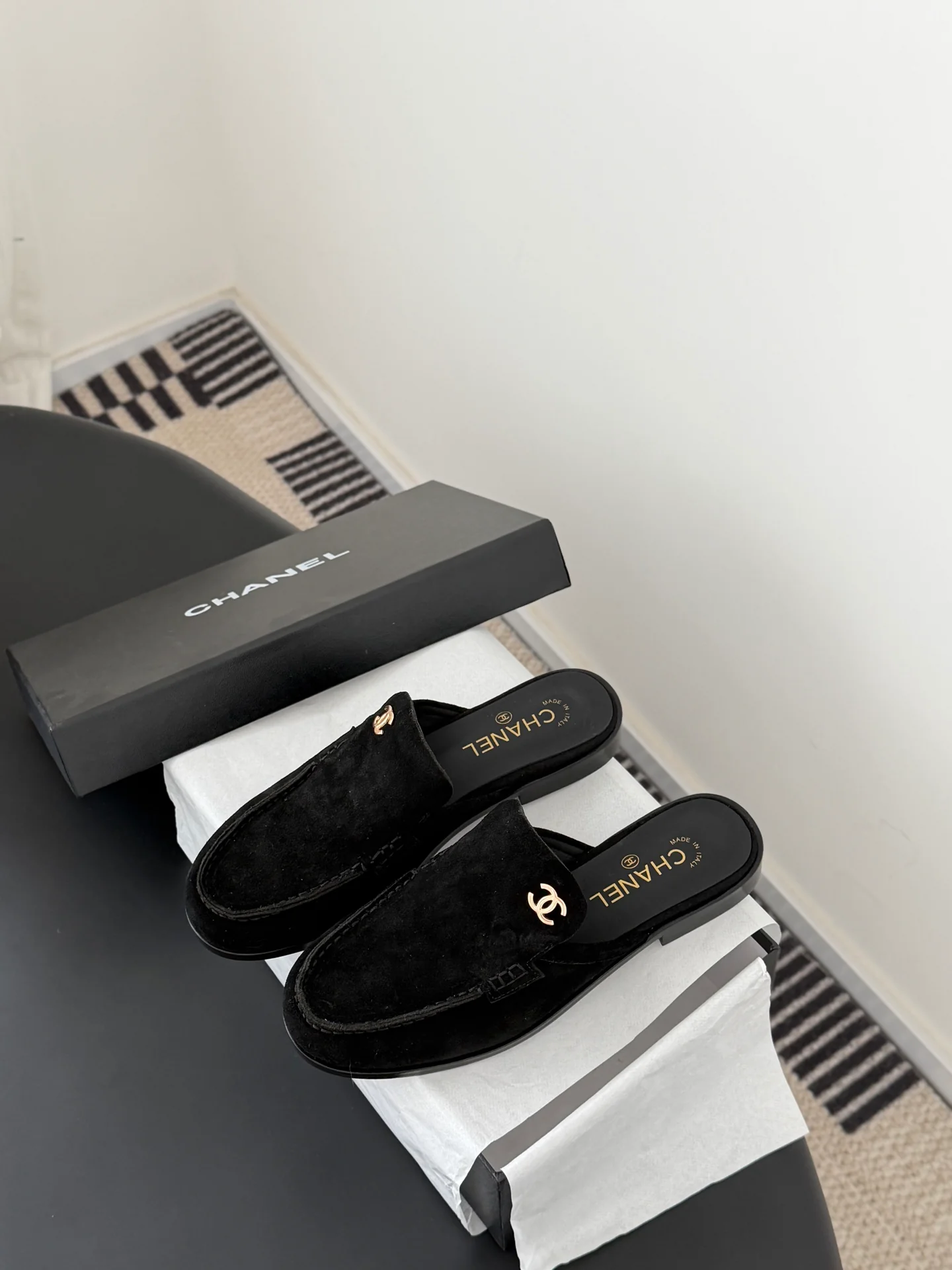 Chan 26ss slip-on loafer mules