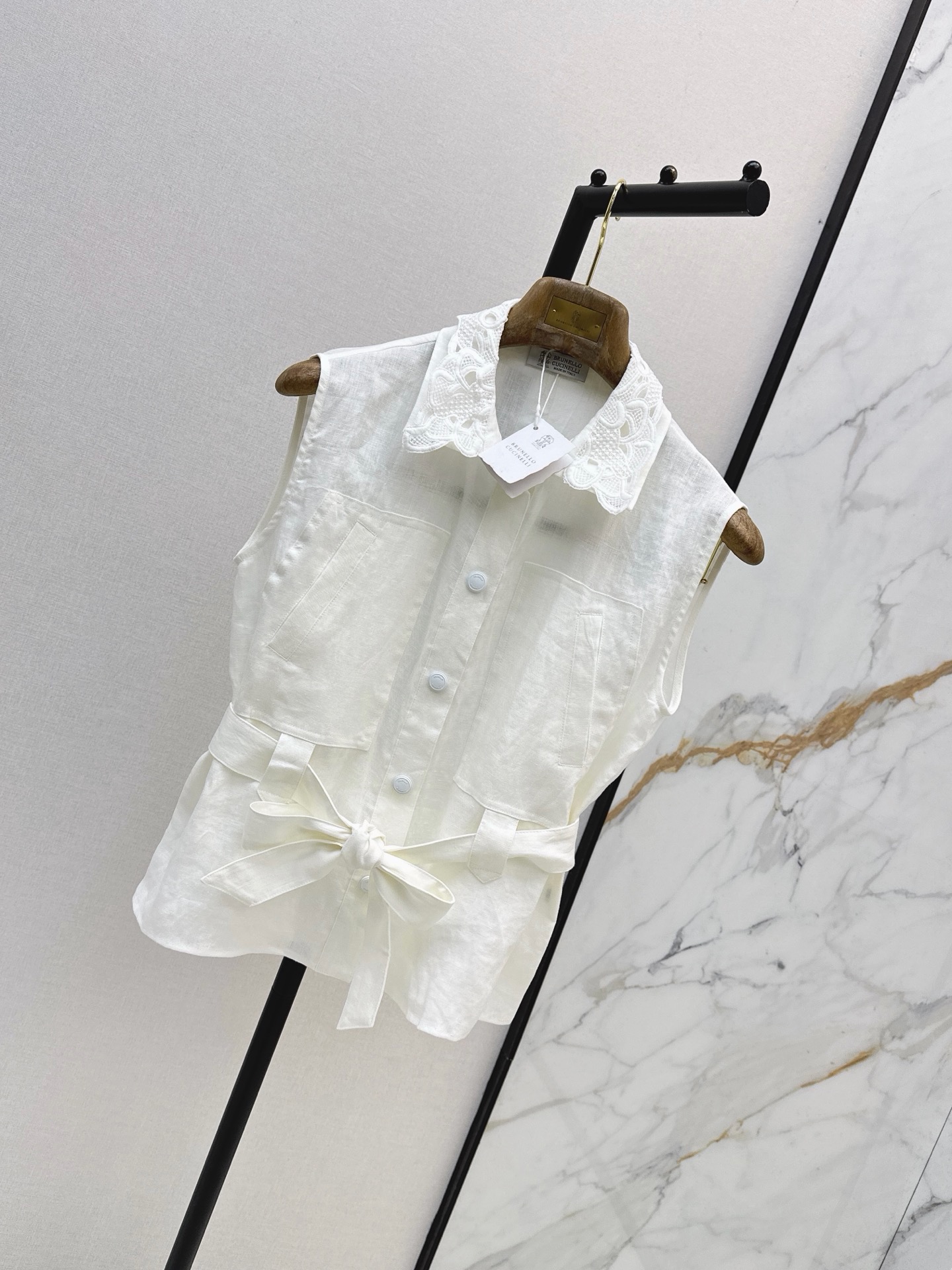 Brun 26ss embroidery waistcoat