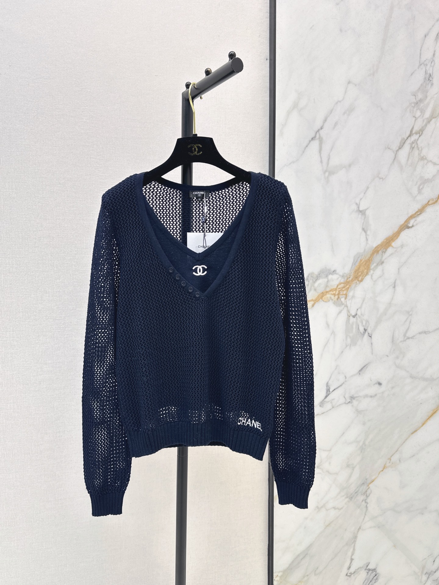 Chan 26fw 2in1 hollow knitwear
