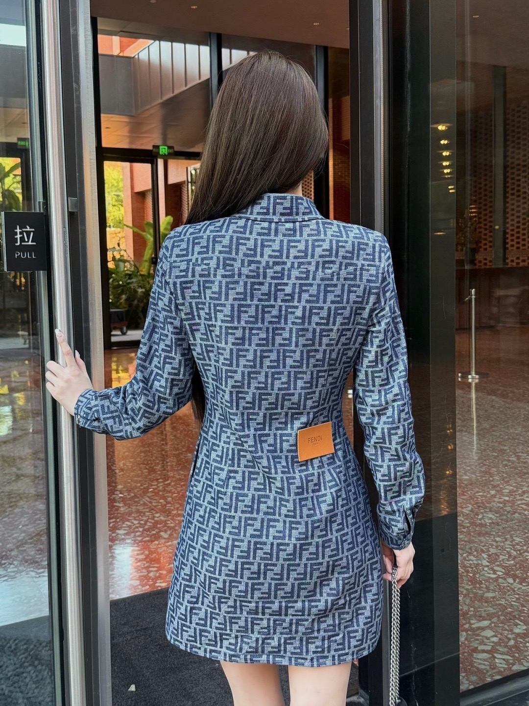 Fen 26fw jacquard denim dress