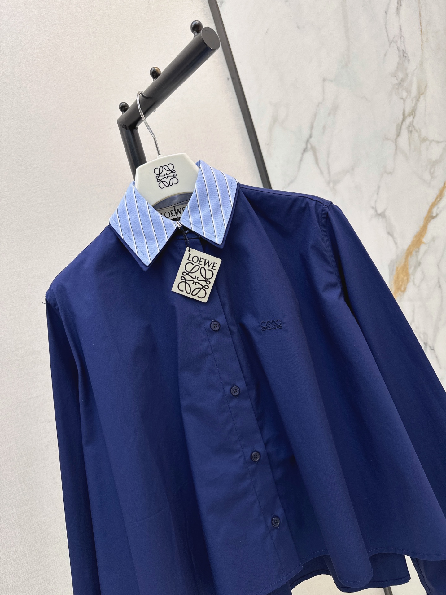 Loe 26fw contract collar shirt