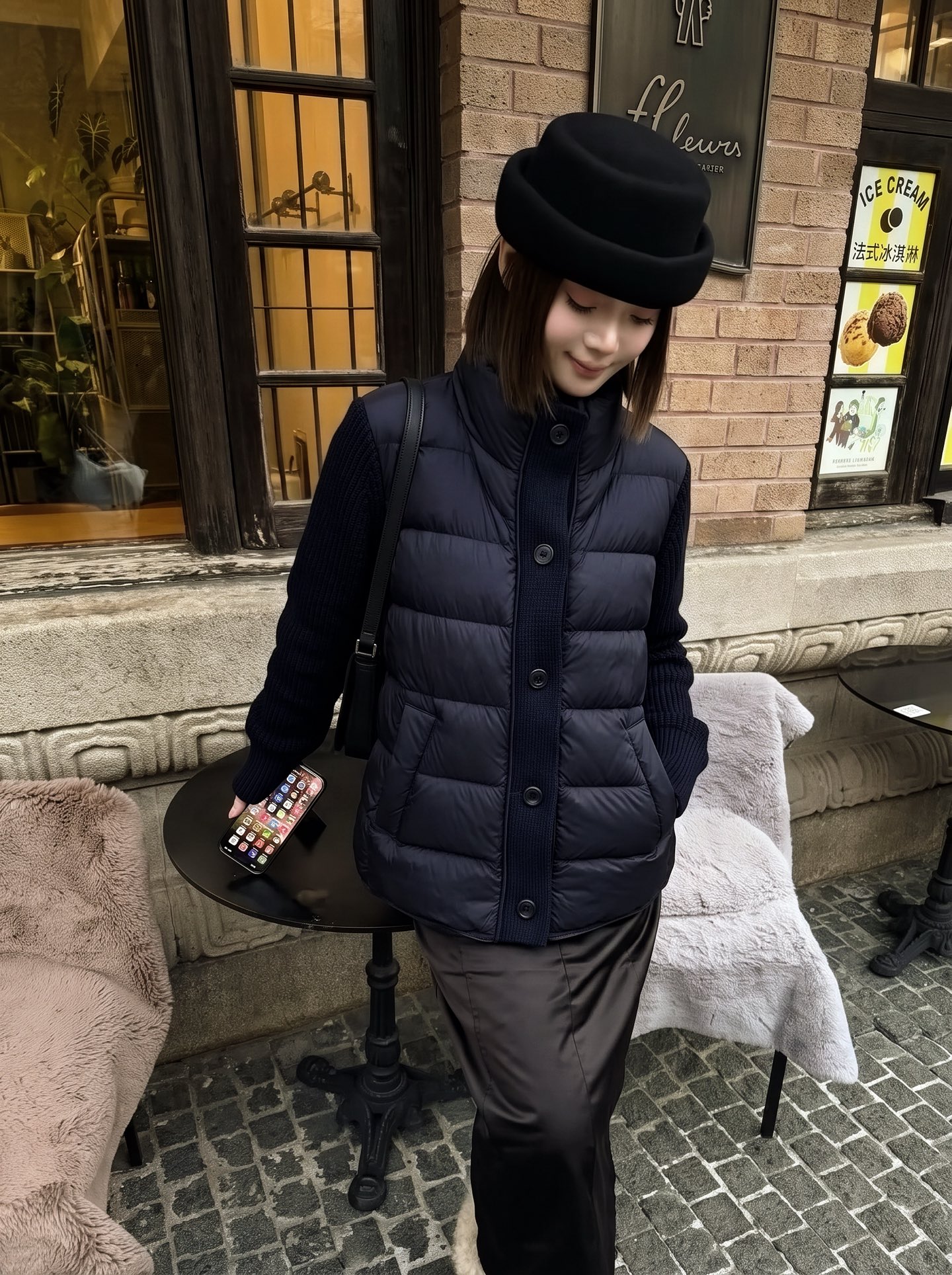 Brun 26fw wool contract down jacket