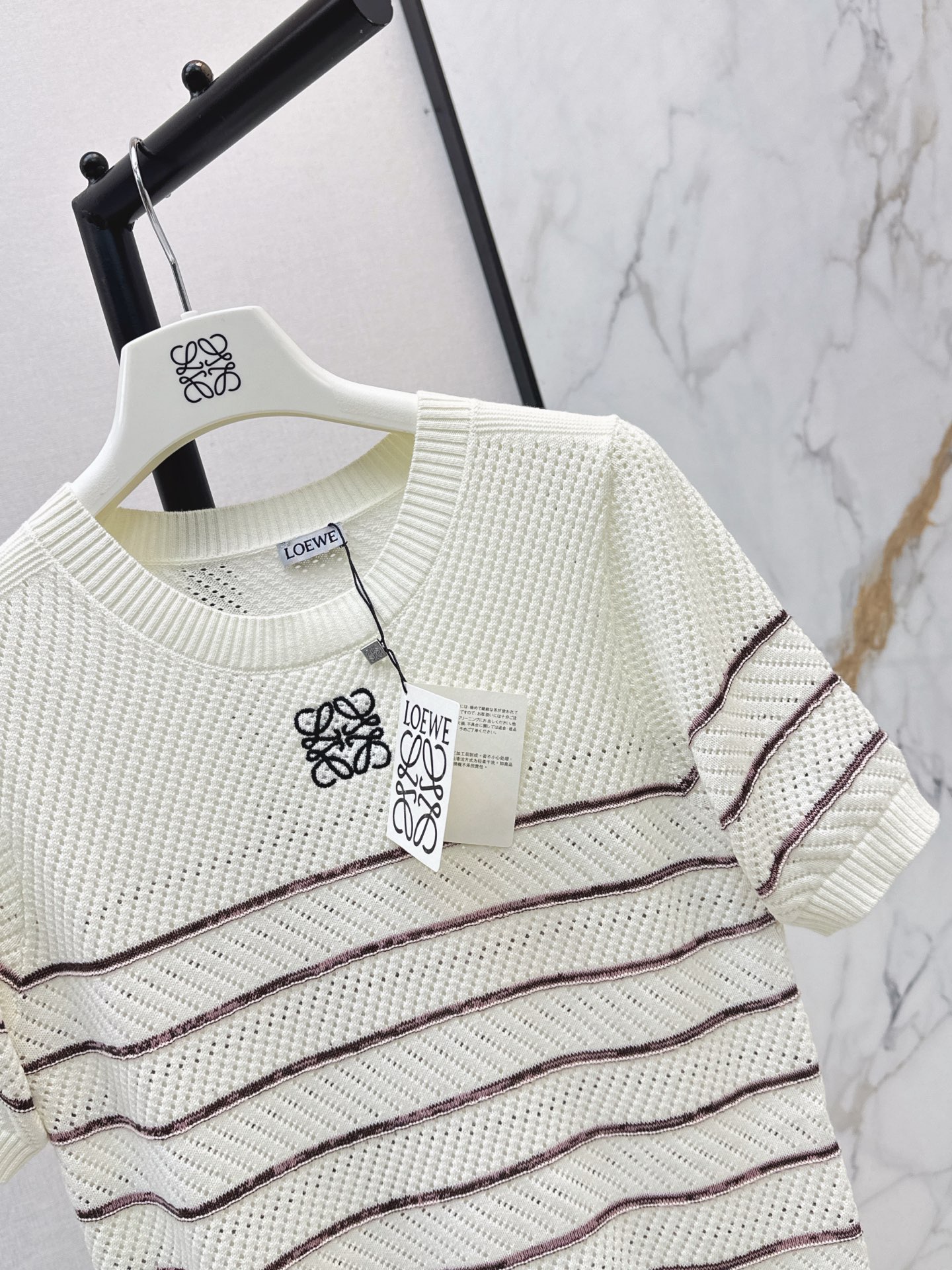 Loe 26fw stripe knit sweater