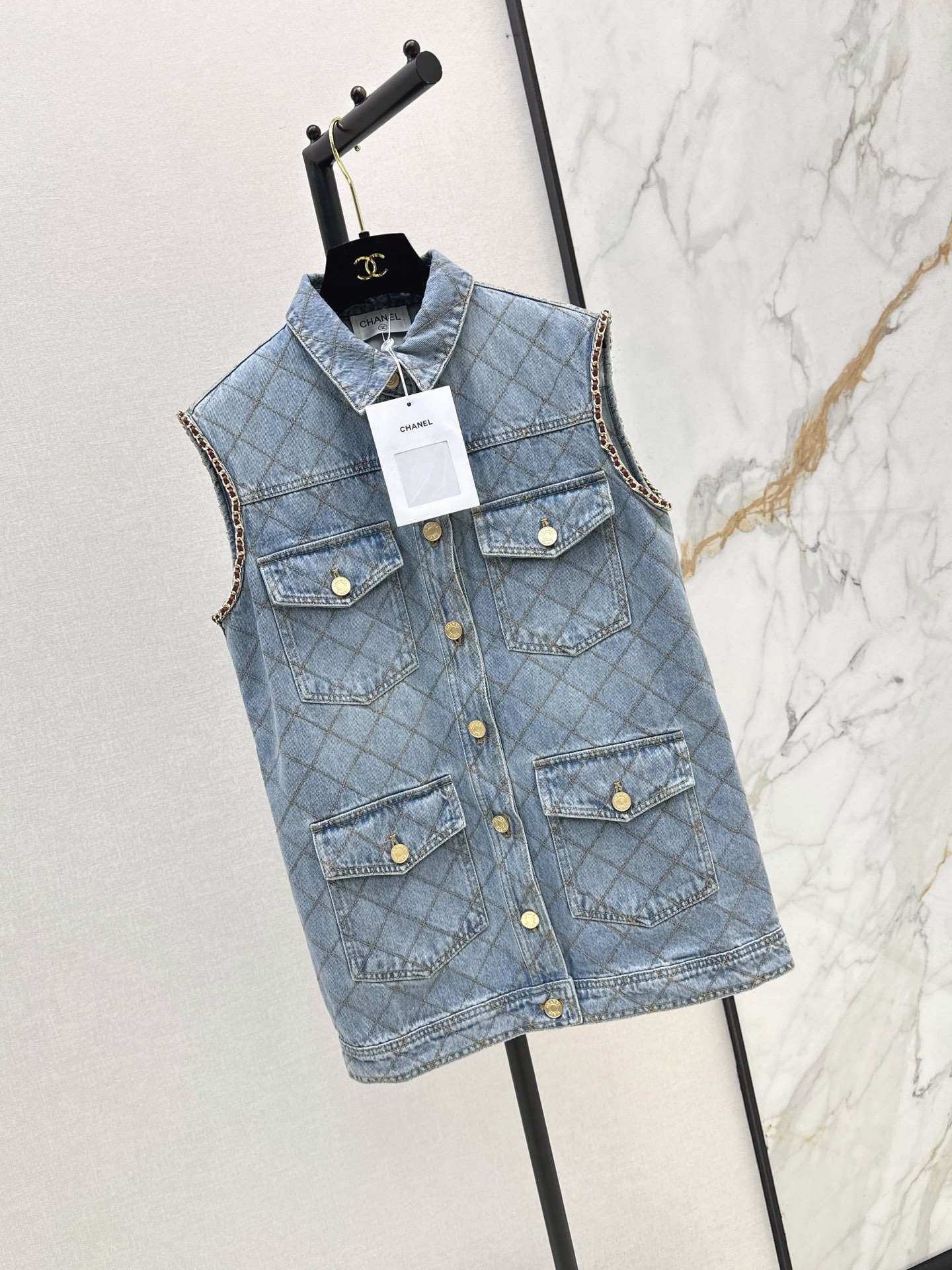 Chan 26fw denim vest jacket