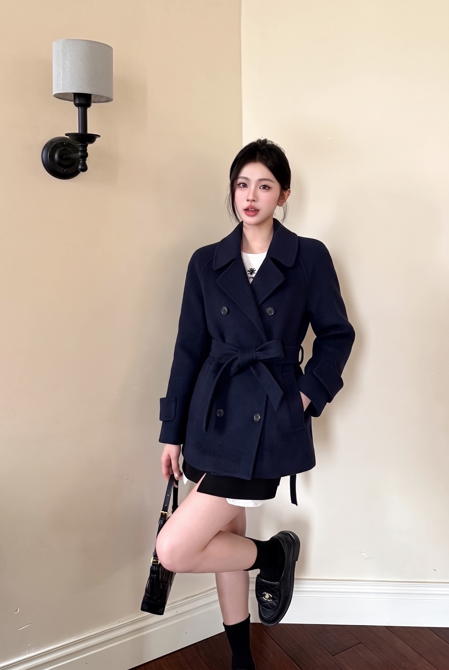 Max 26fw belted double button overcoats