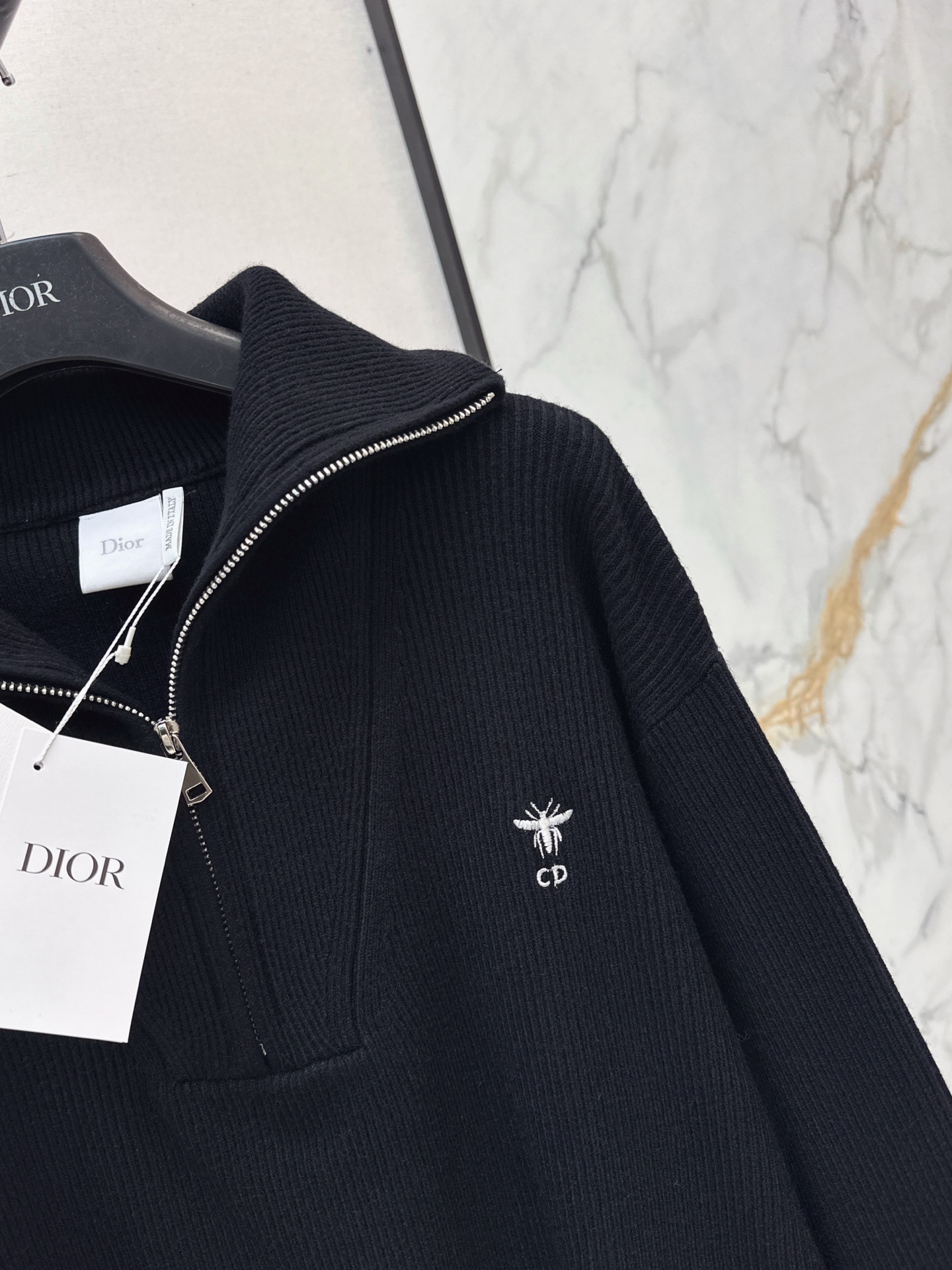 Chan 26fw zip-half knit sweater