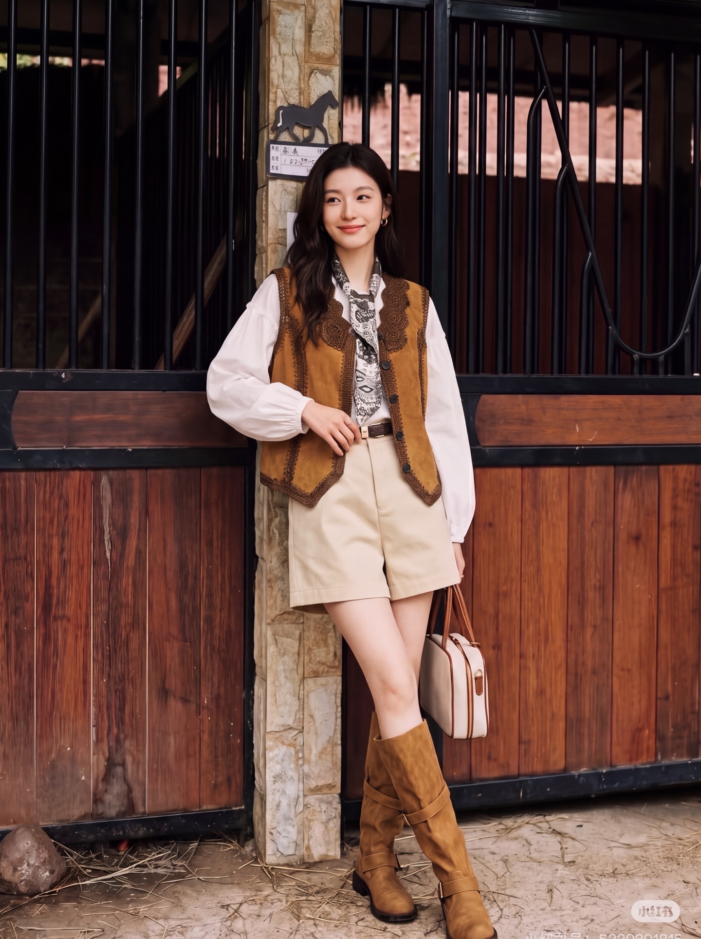 ES 26fw suede fleece leather vest