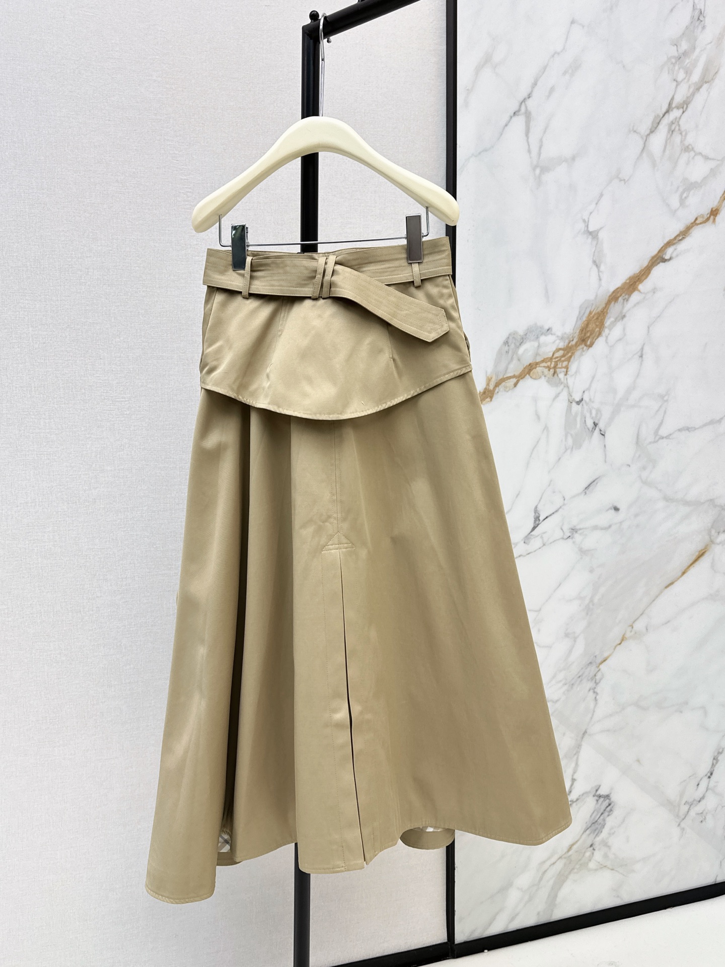 Bur 26fw asymmetric belted trench skirt