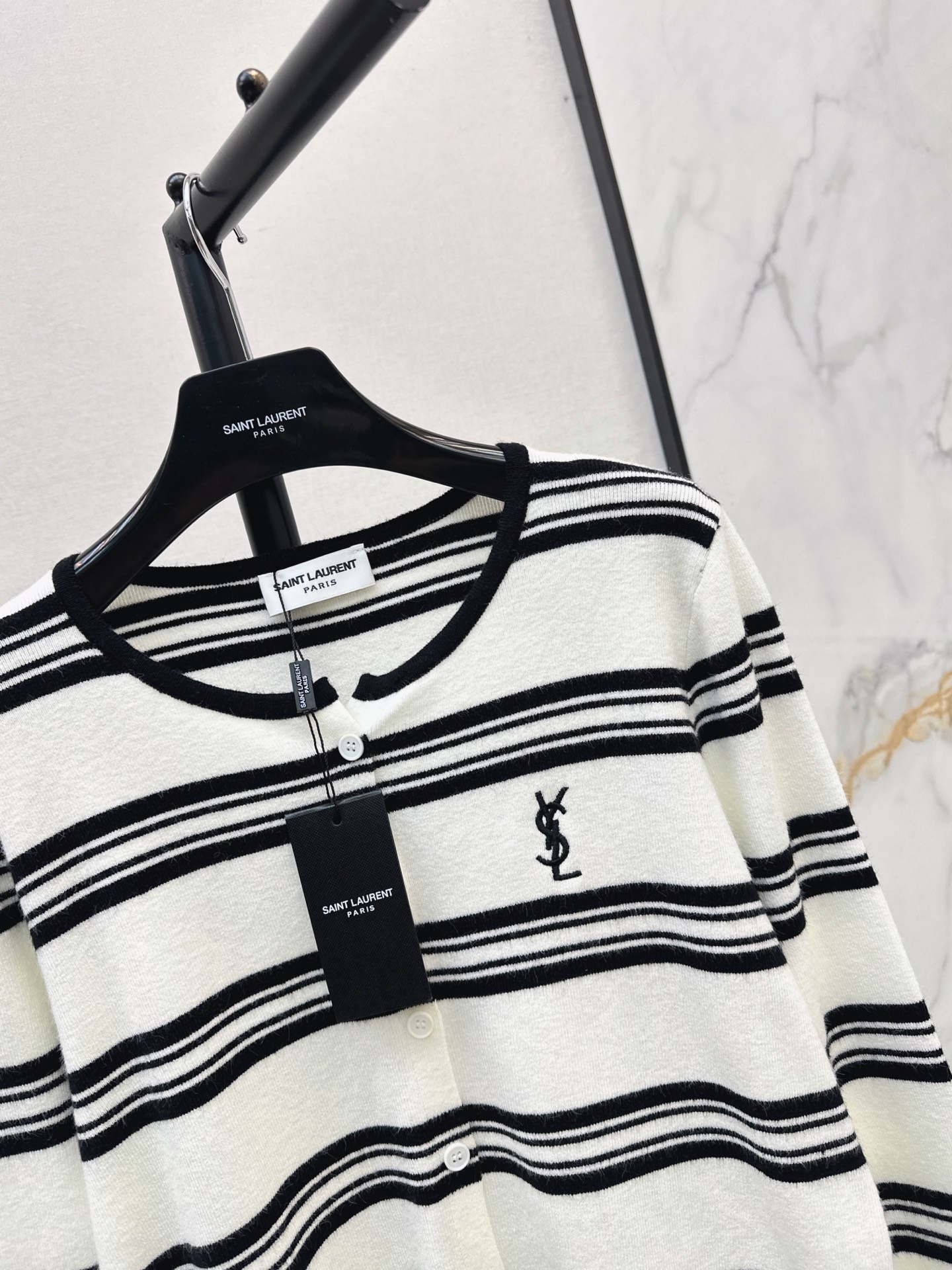 Sain 26fw stripe knit cardigan