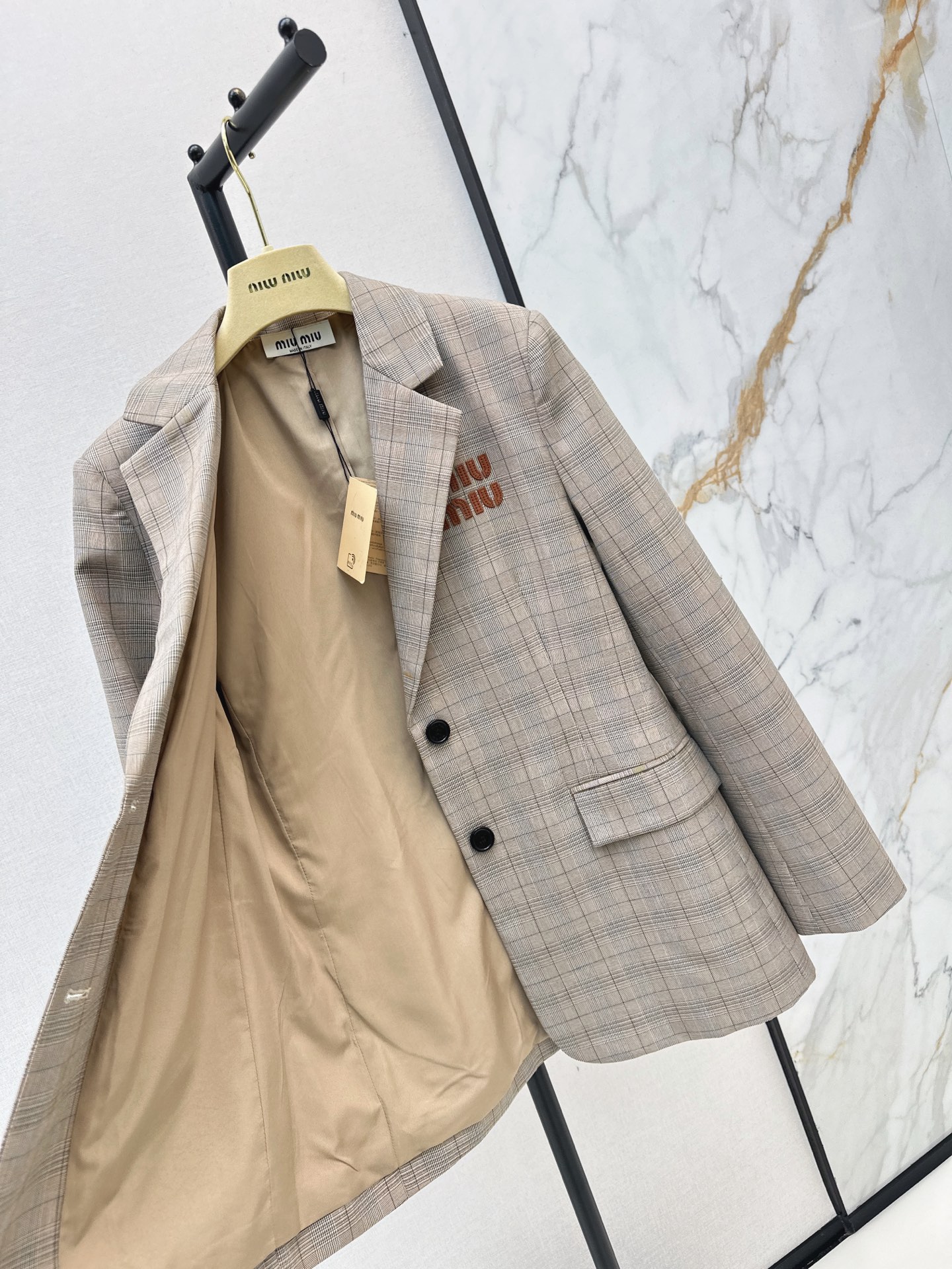 Miu 26fwcheck blazer