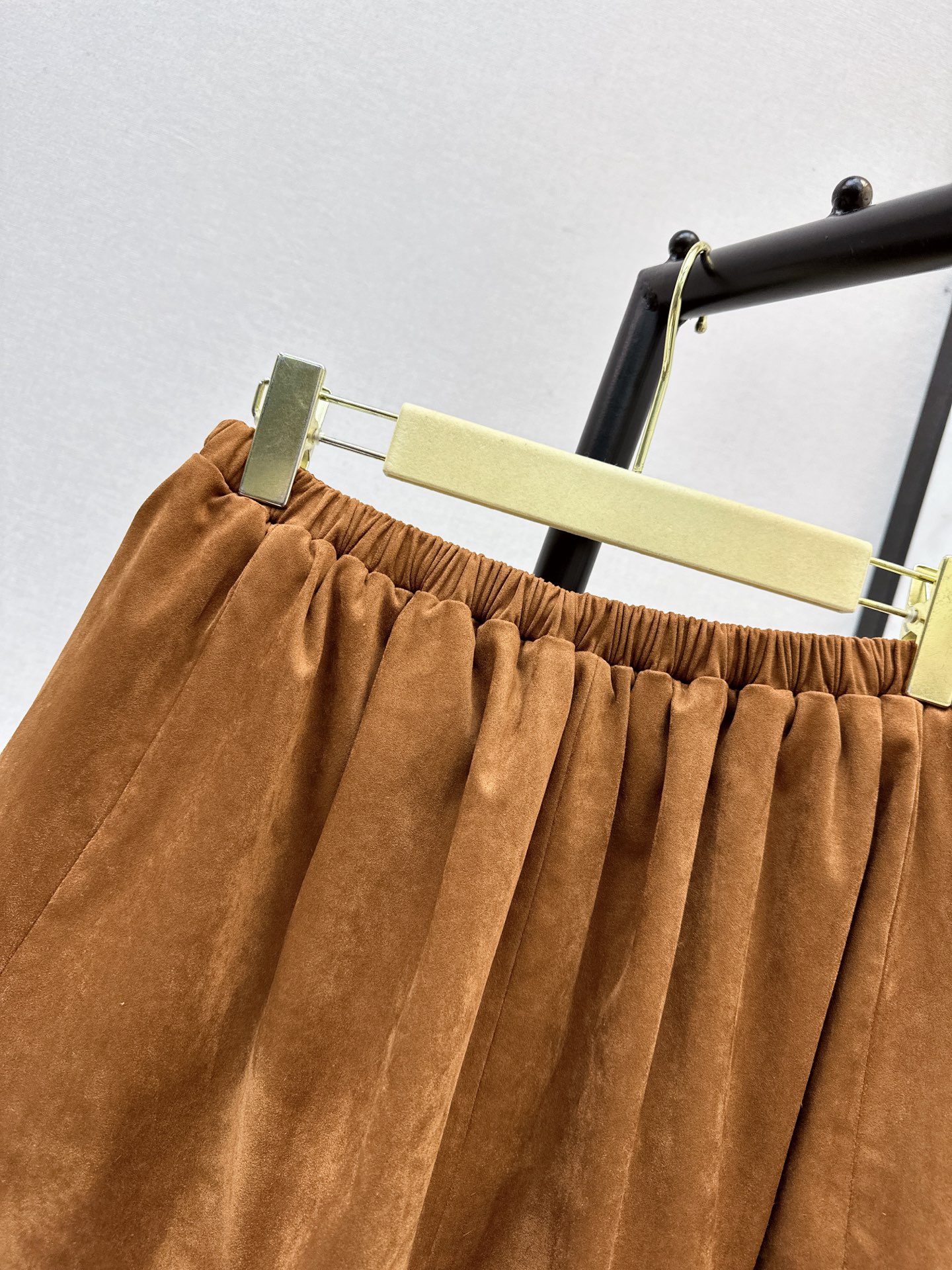 Miu 26fw suede-effect mini skirt